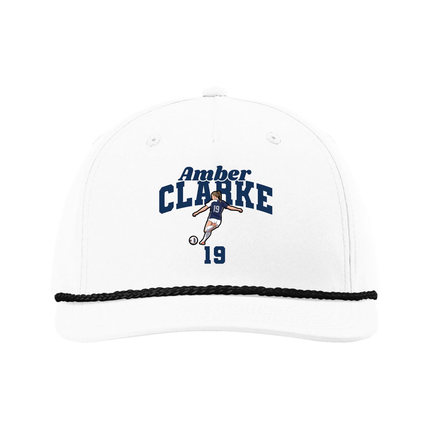 Five-Panel Classic Rope Cap — Signature Arch in White