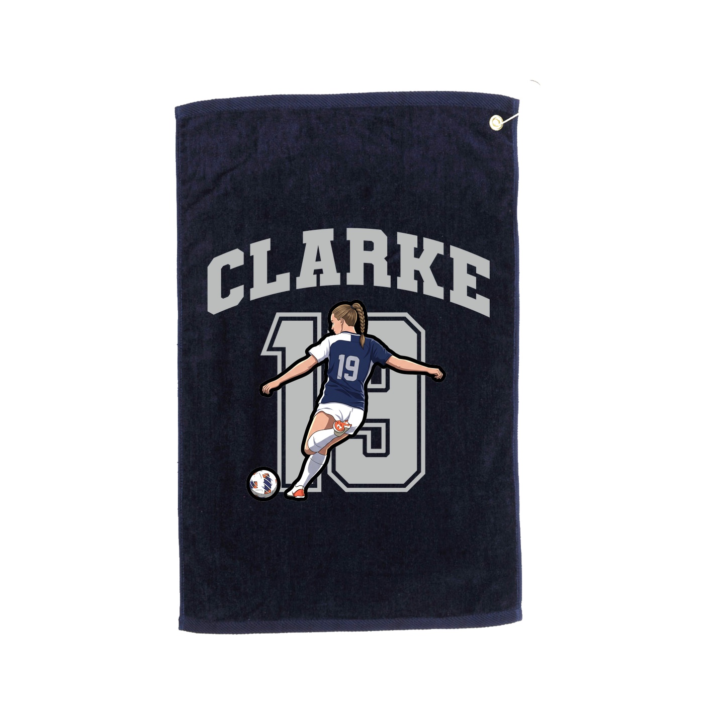 Golf Towel — Number in Navy