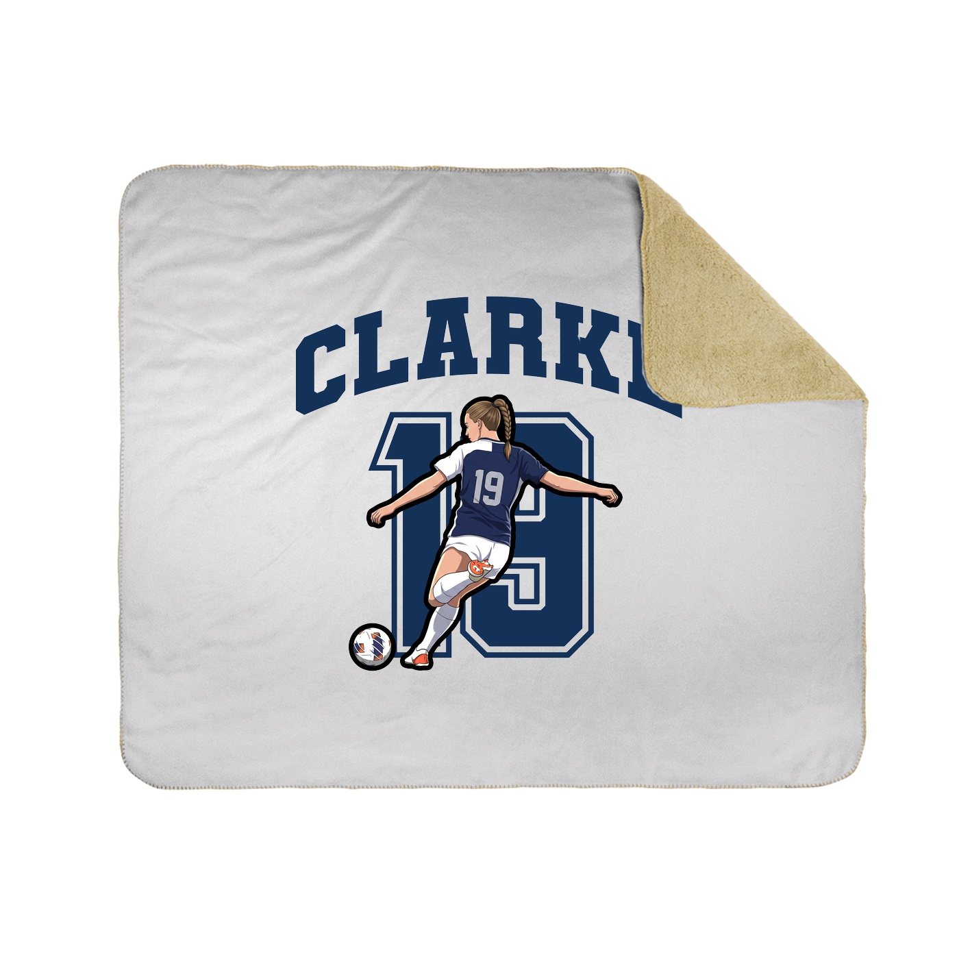 Throw Blanket — Number in White