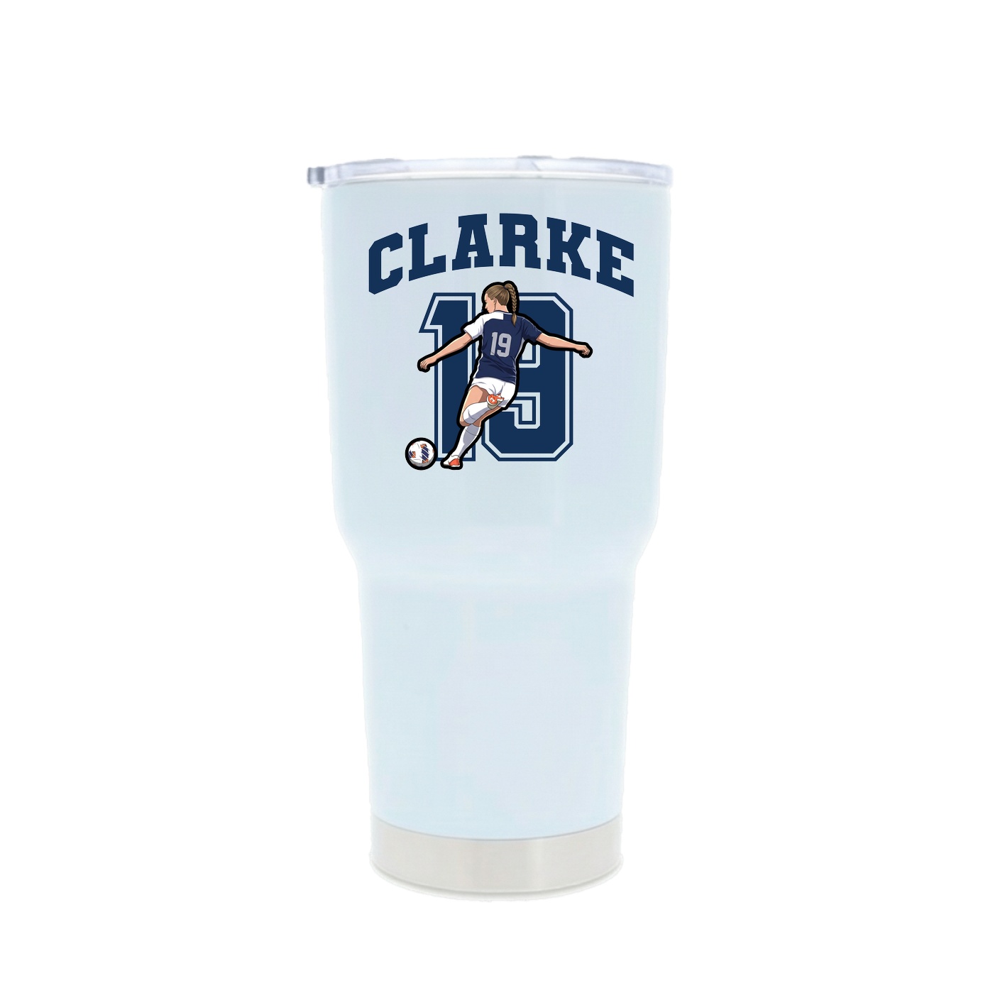 30oz Stainless Steel Tumbler — Number in White