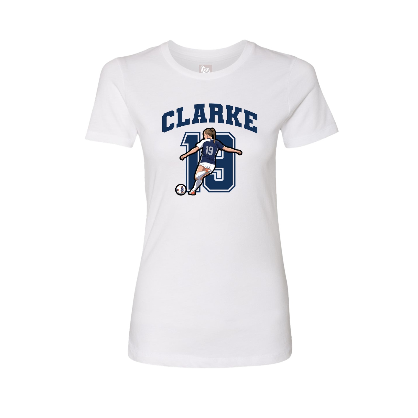 Fitted Women's Tee — Number in White