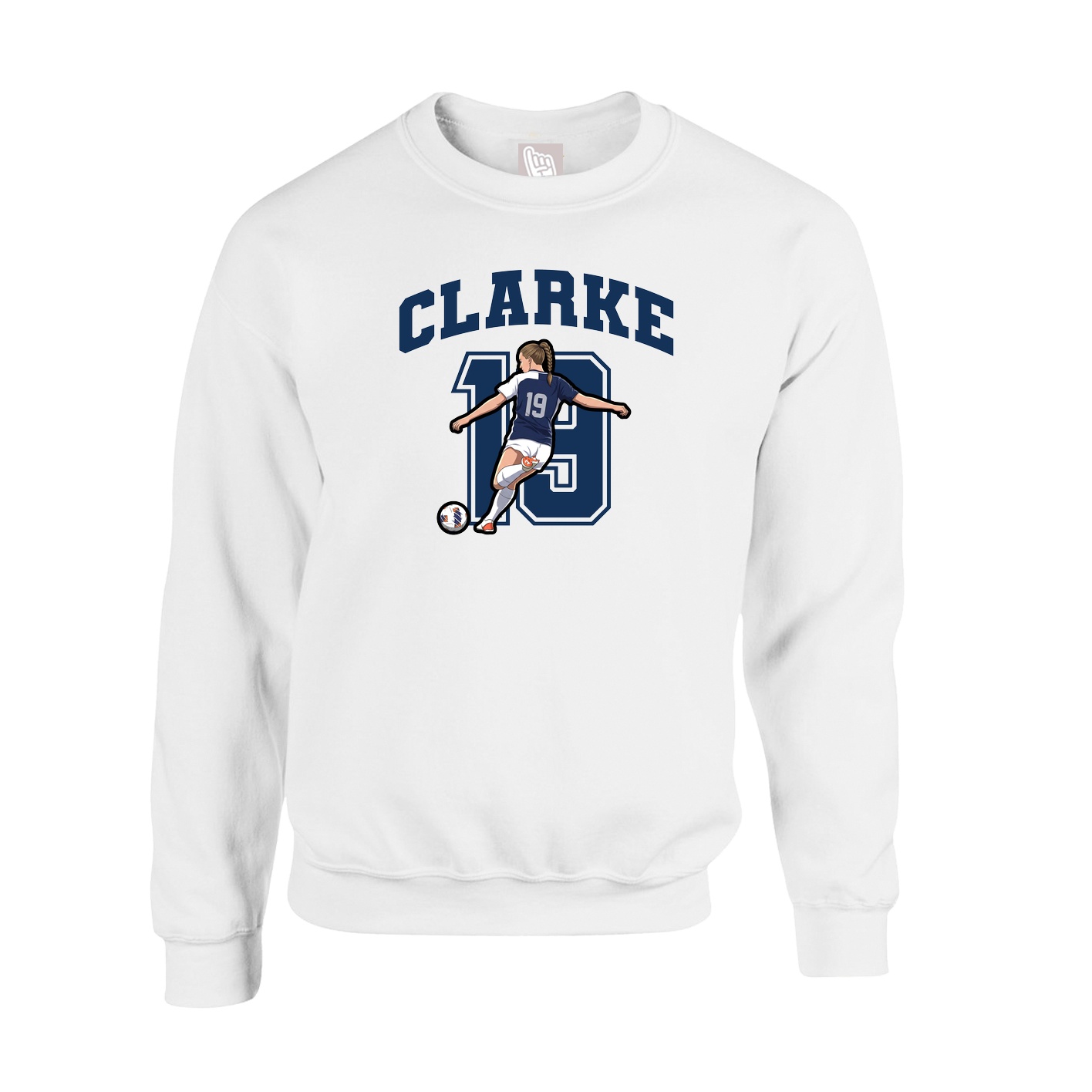 Fleece Crew — Number in White