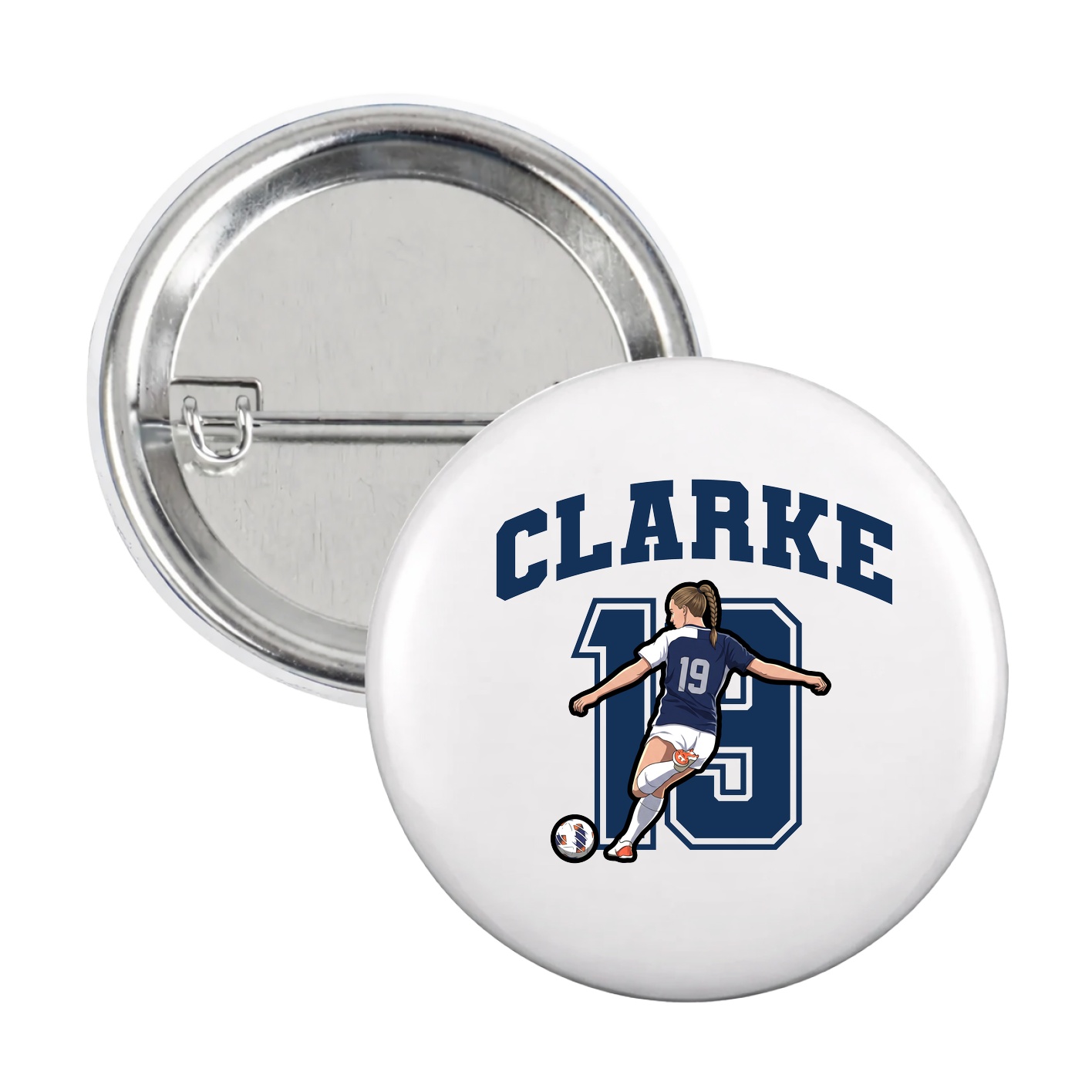 Game Day Button — Number in White