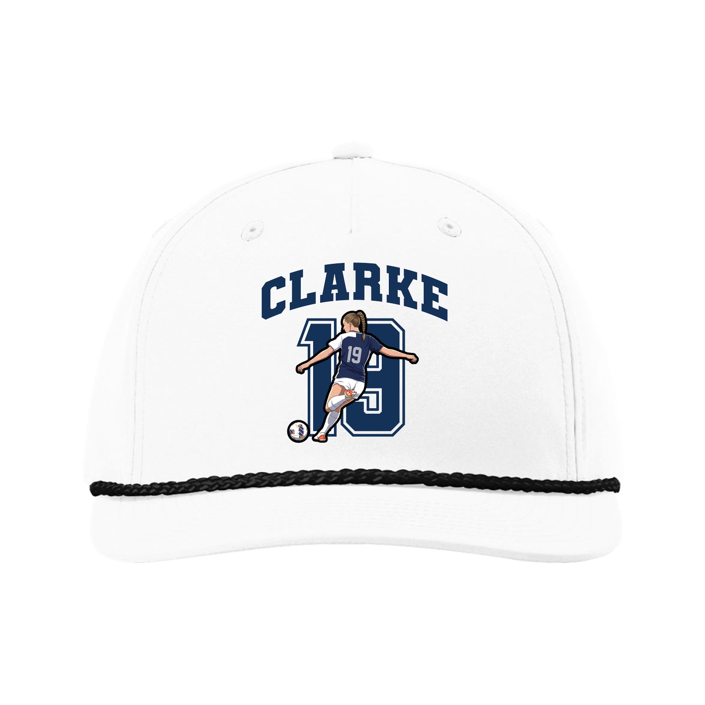 Five-Panel Classic Rope Cap — Number in White