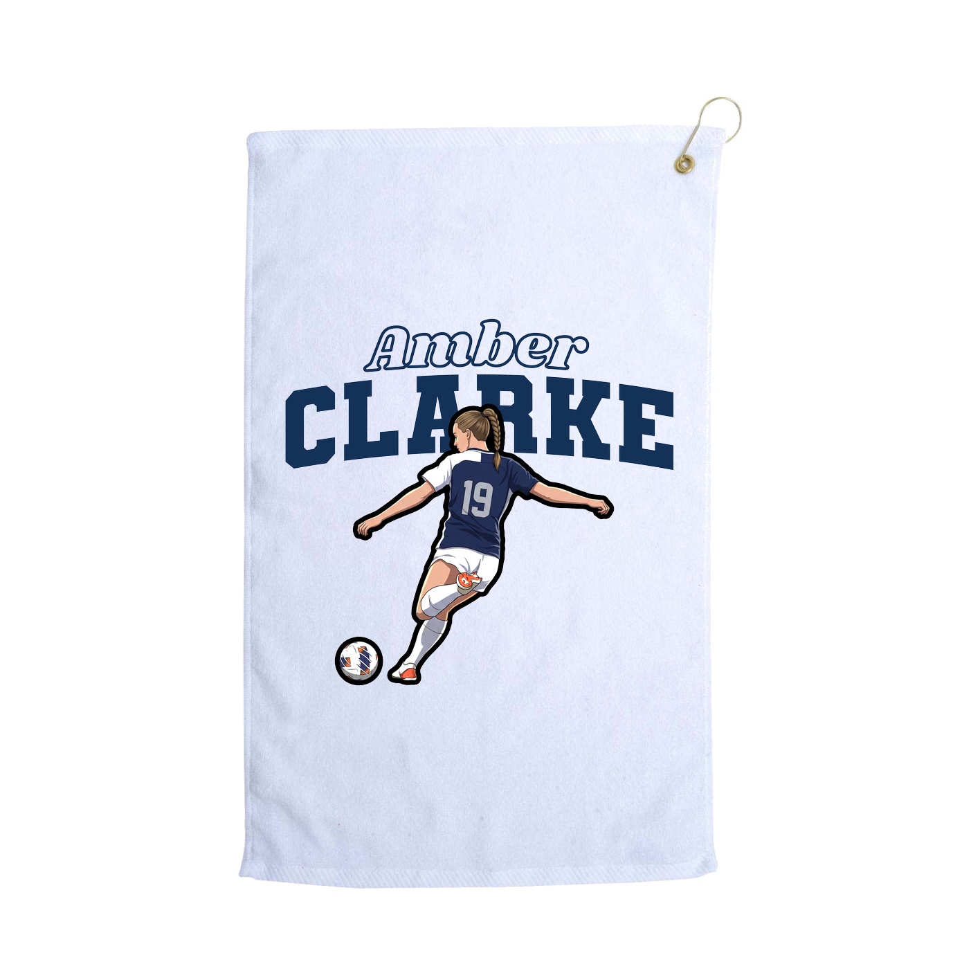 Golf Towel — Name Arch in White