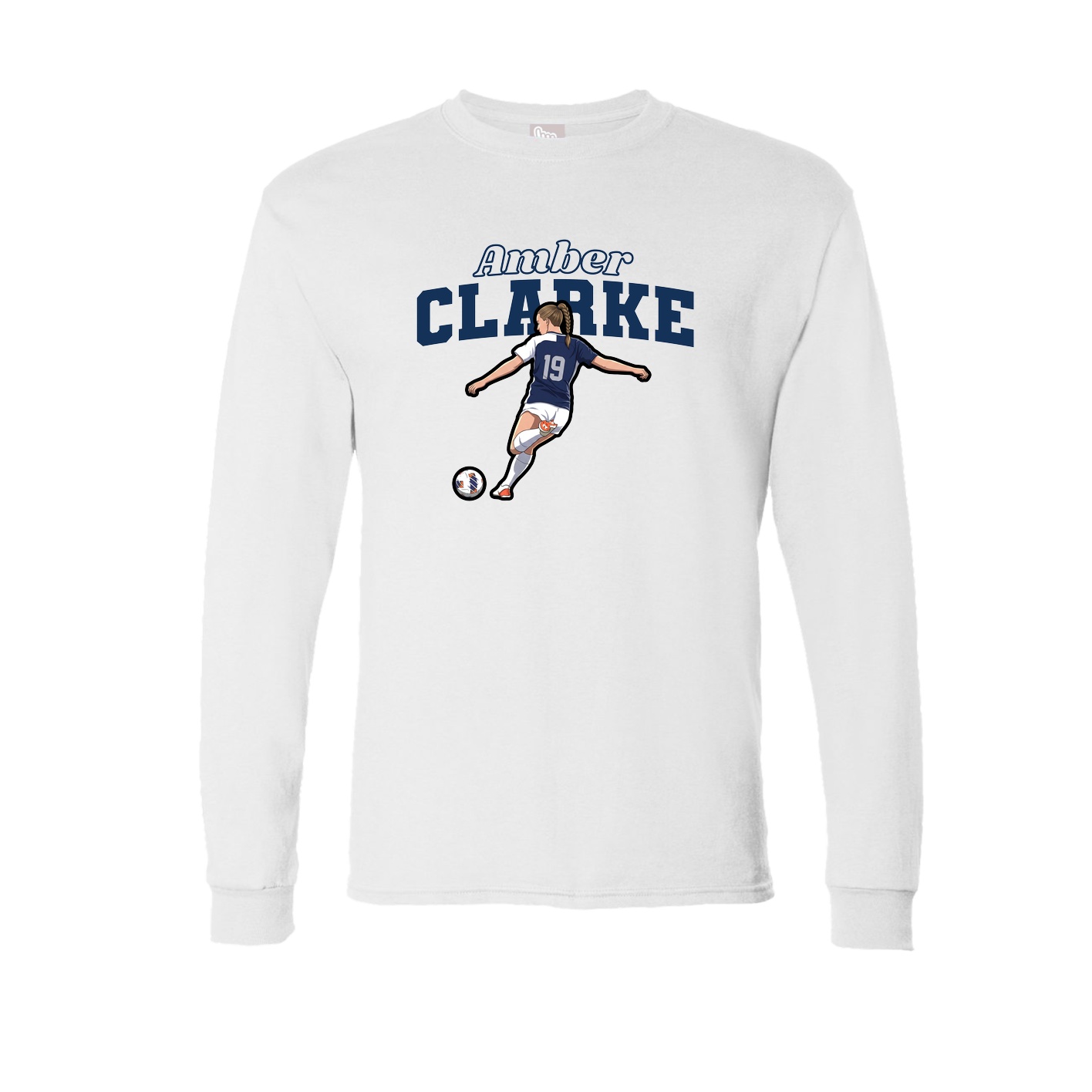 Long Sleeve Tee — Name Arch in White