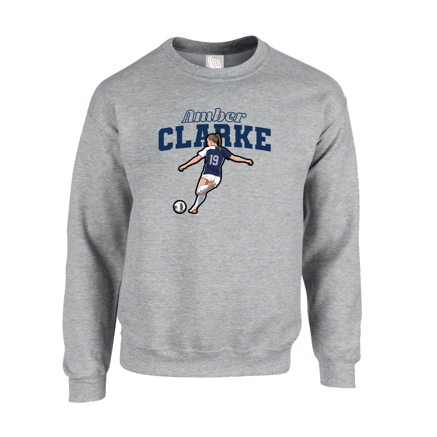 Fleece Crew — Name Arch in Grey