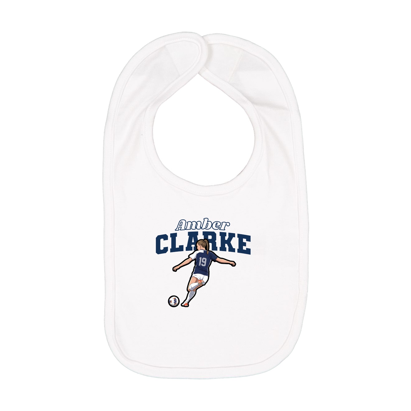 Infant Bib — Name Arch in White