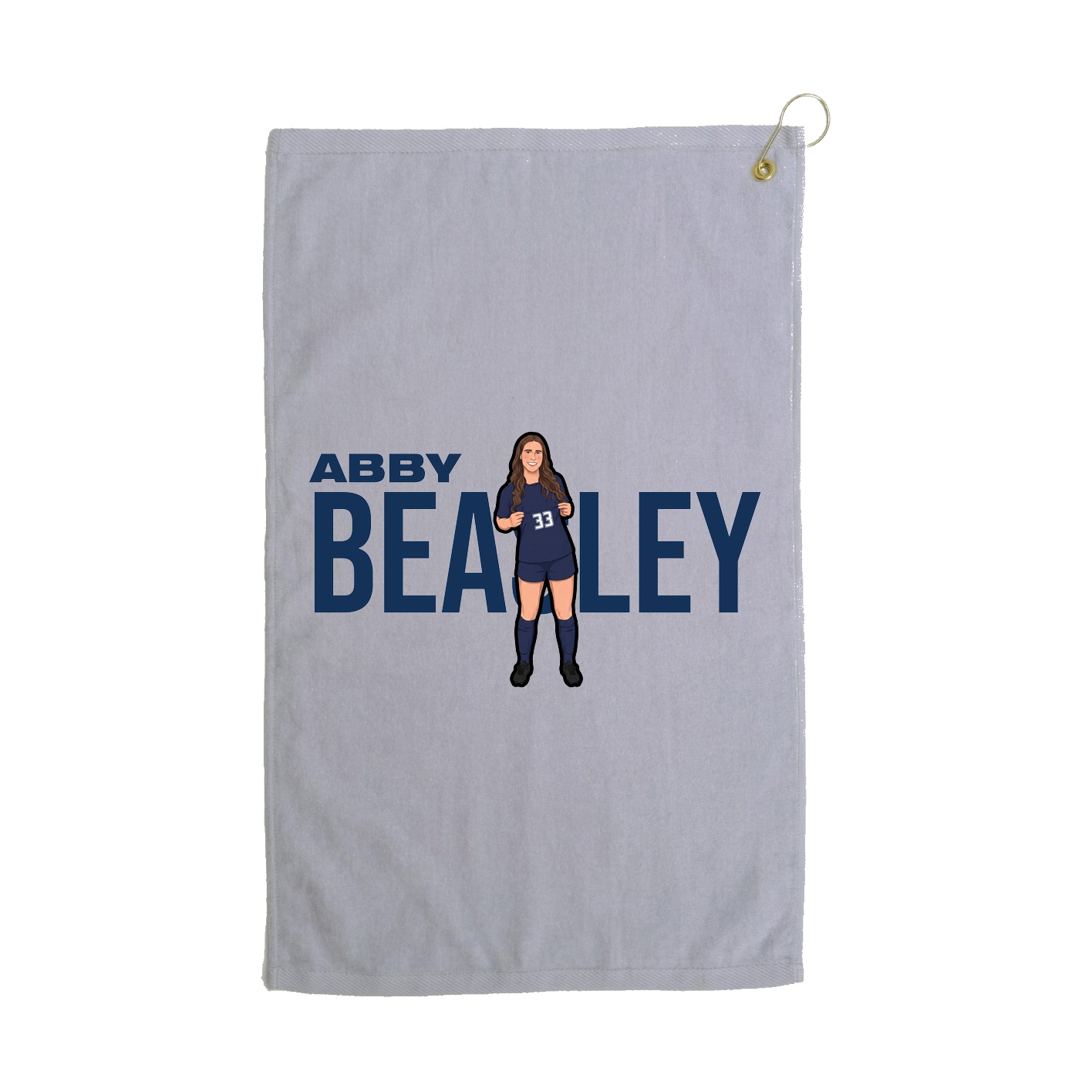 Golf Towel — Player Name in Grey