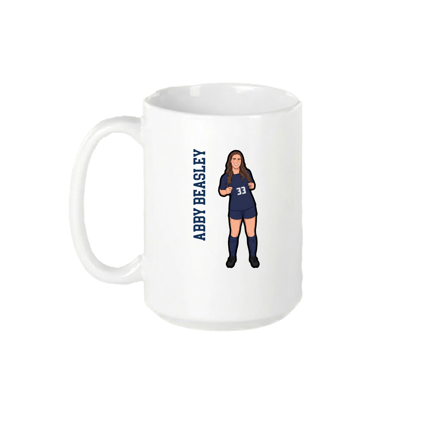 15oz Coffee Mug — Name Vertical in White
