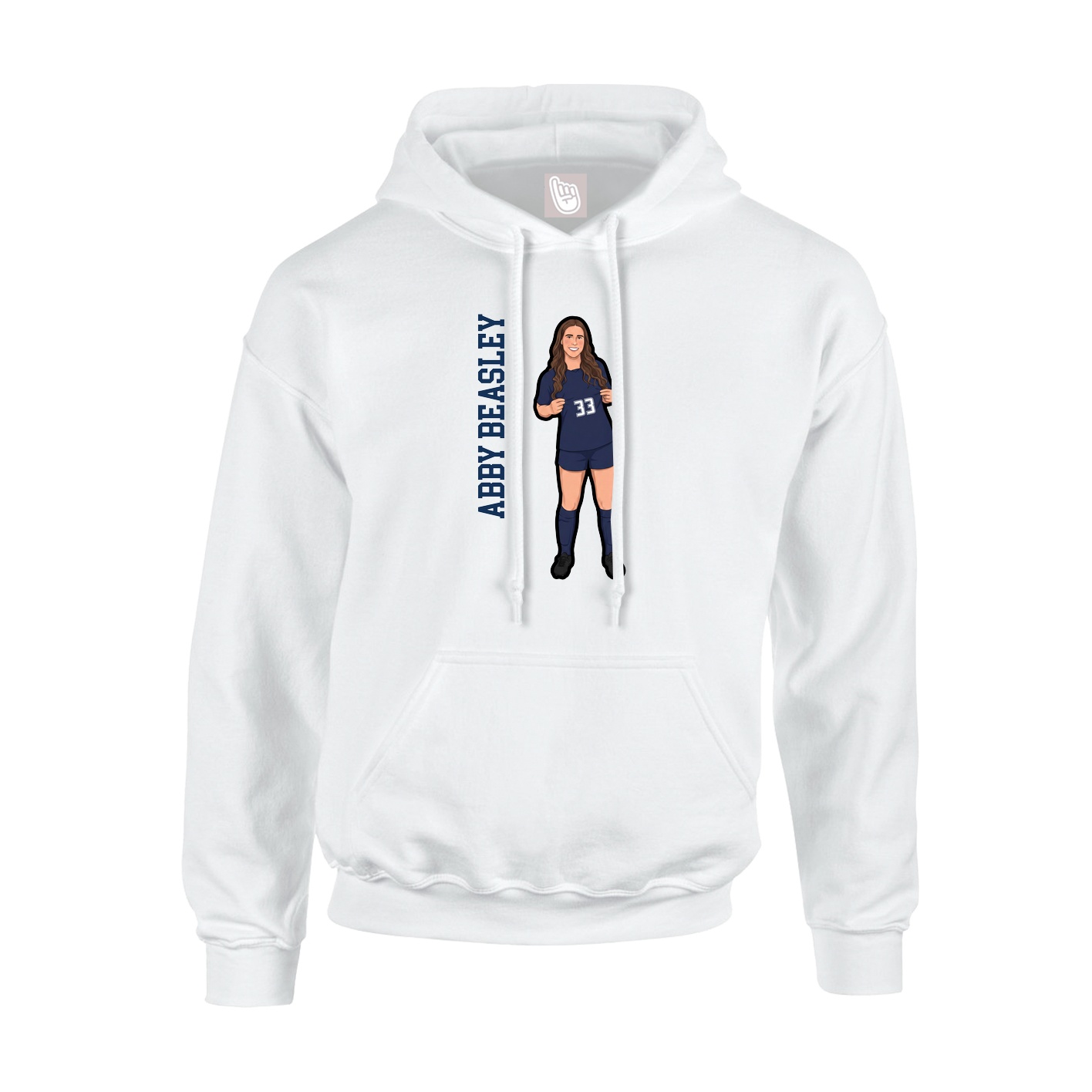 Youth Hoodie — Name Vertical in White