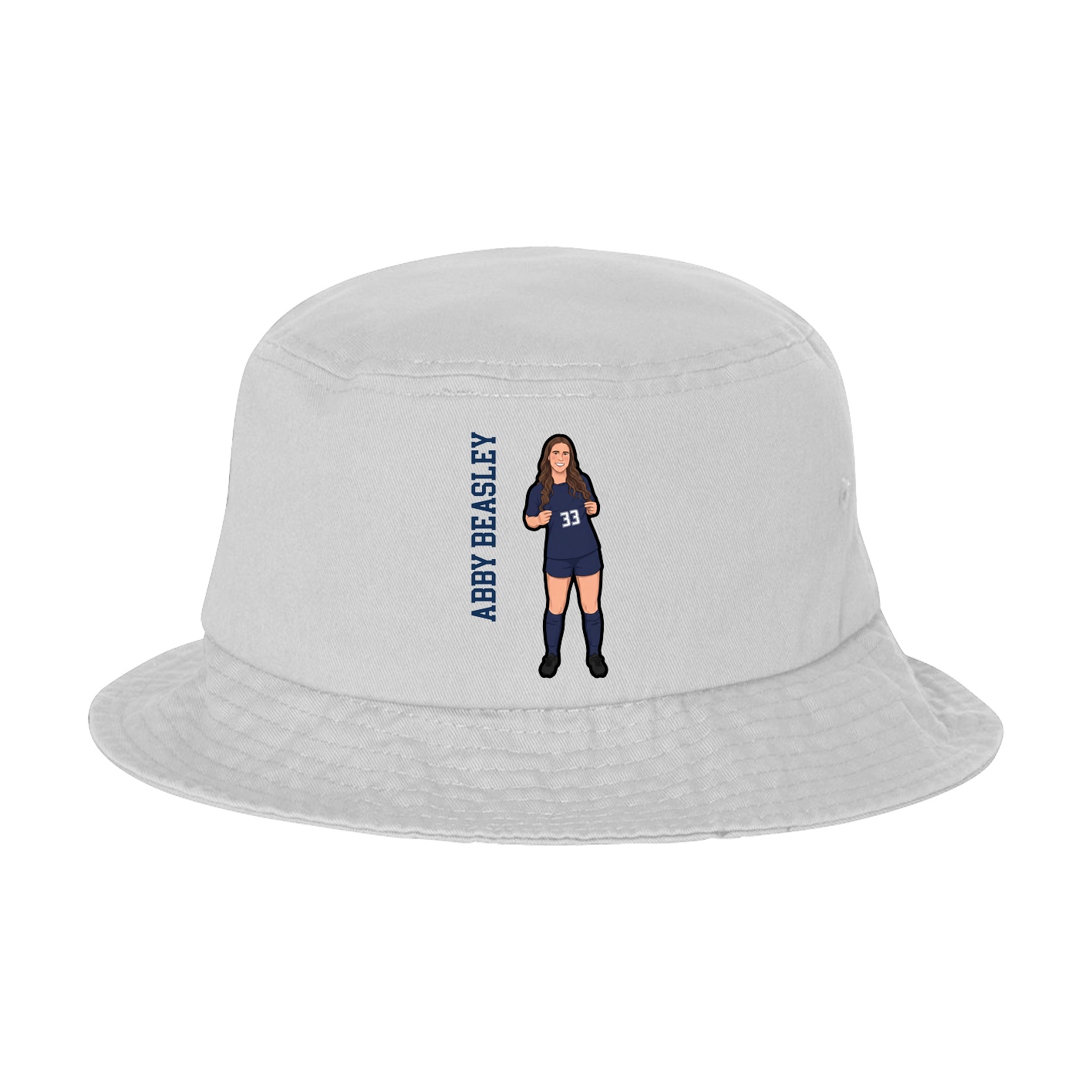 Bucket Cap — Name Vertical in White