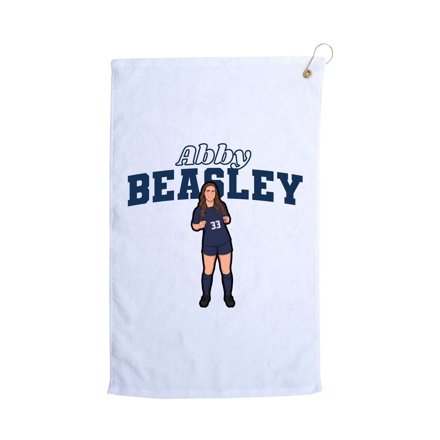 Golf Towel — Name Arch in White