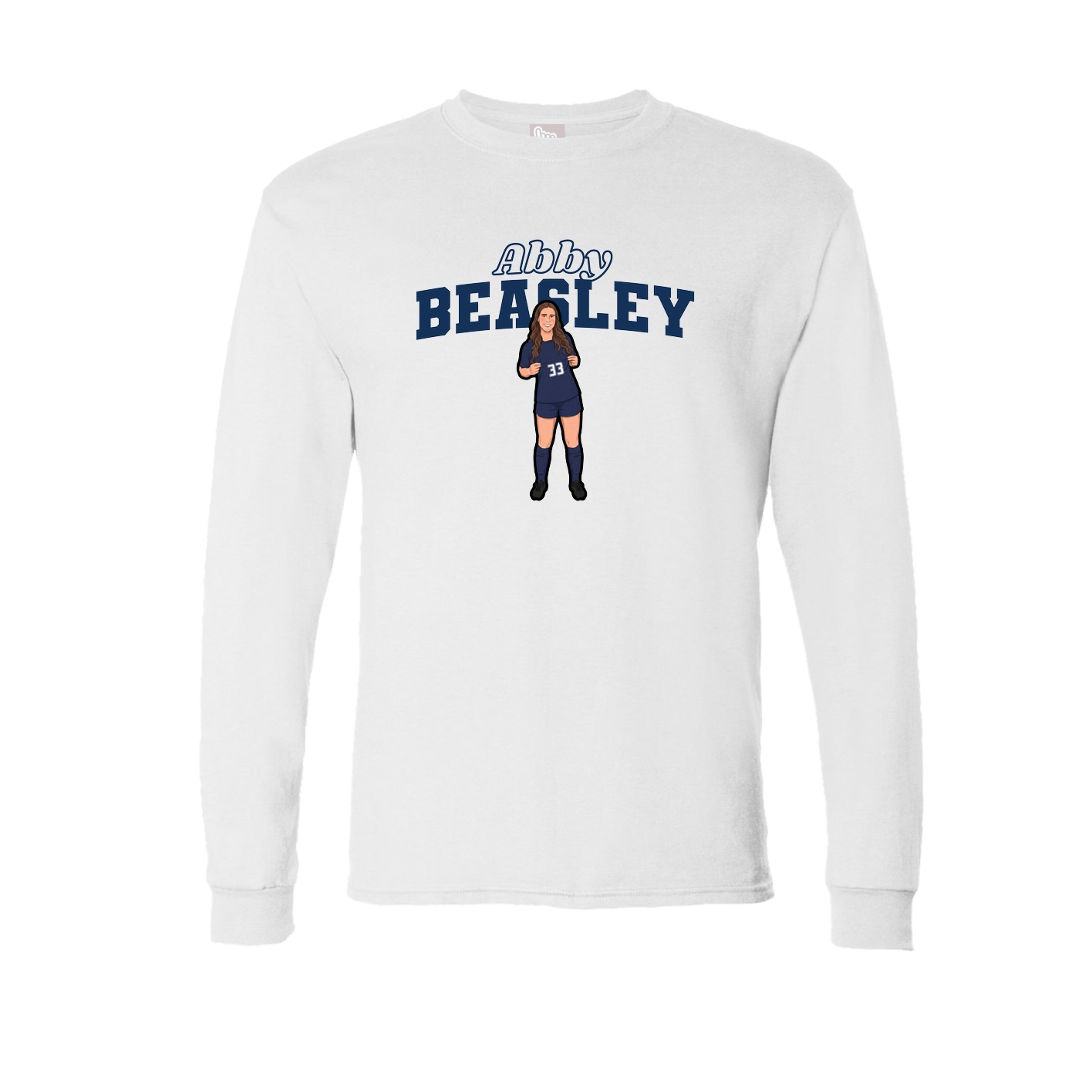 Long Sleeve Tee — Name Arch in White