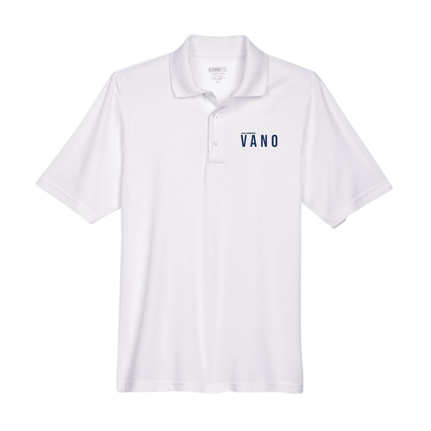 Performance Polo — Player Name in White