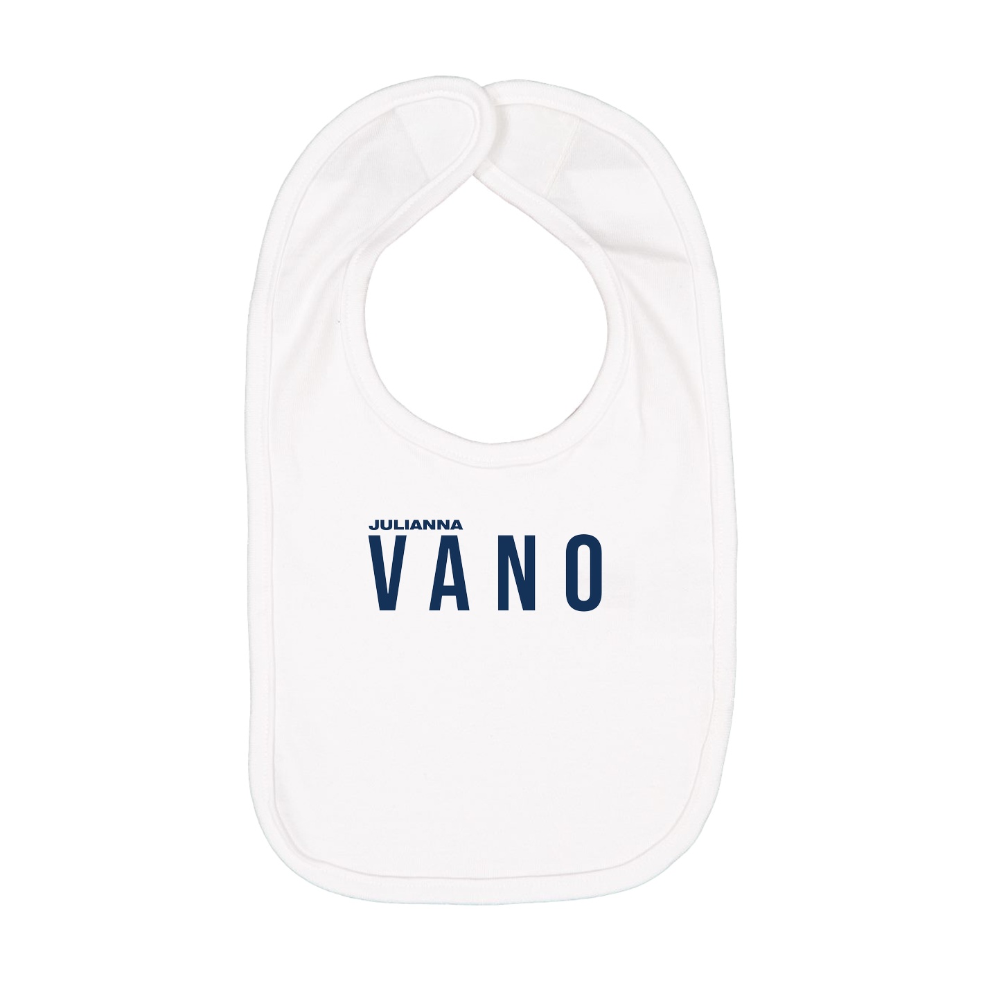 Infant Bib — Player Name in White