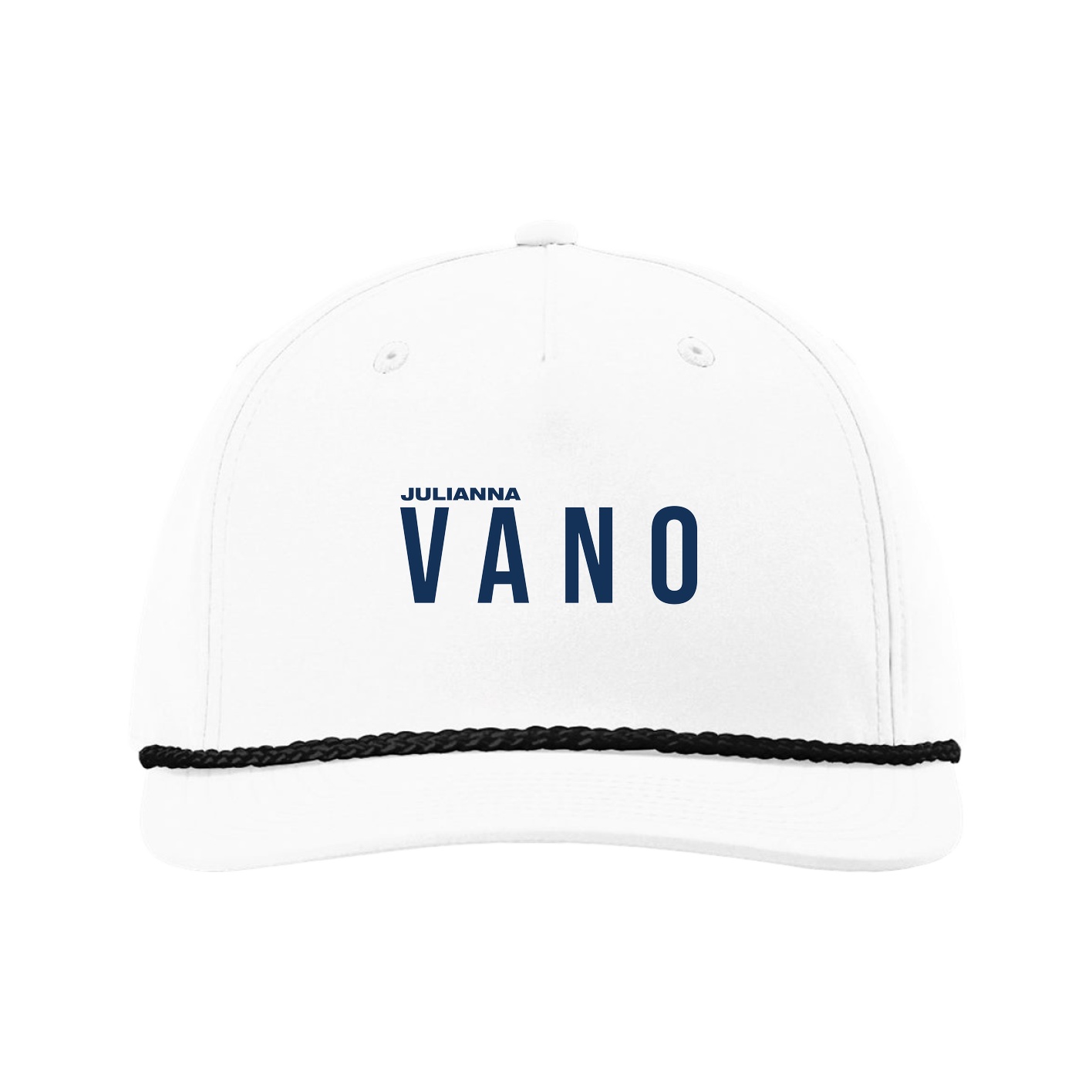 Five-Panel Classic Rope Cap — Player Name in White