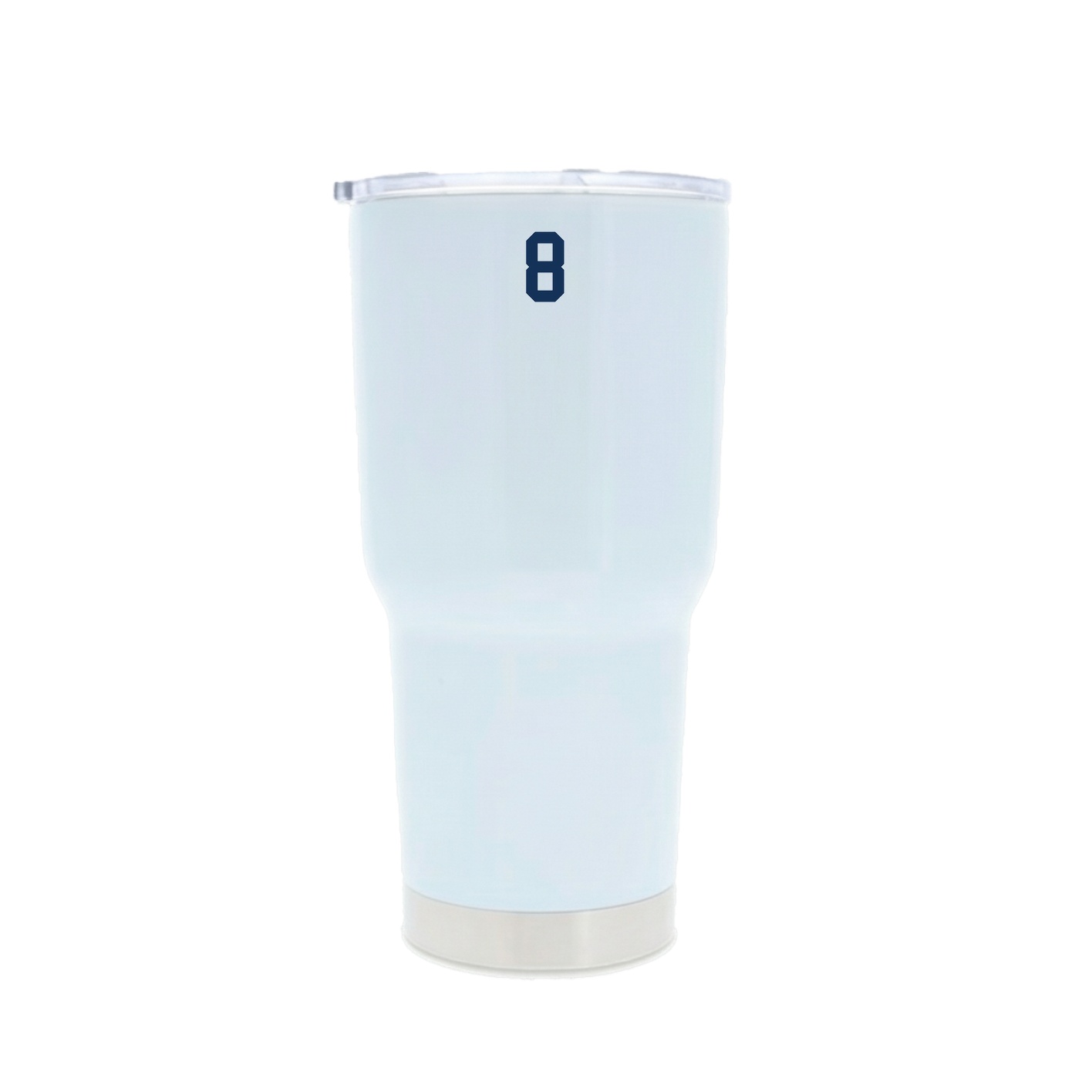 30oz Stainless Steel Tumbler — Number Top in White