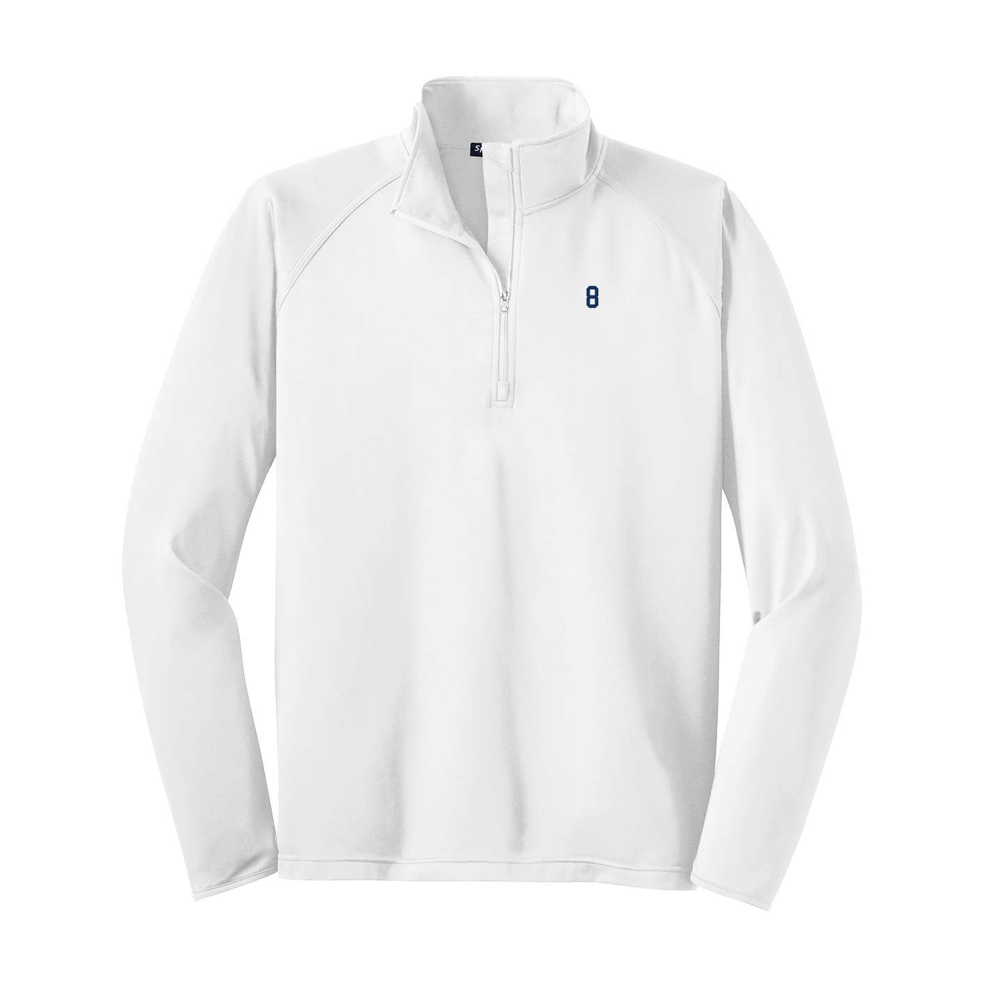 Q-Zip Pullover — Number Top in White
