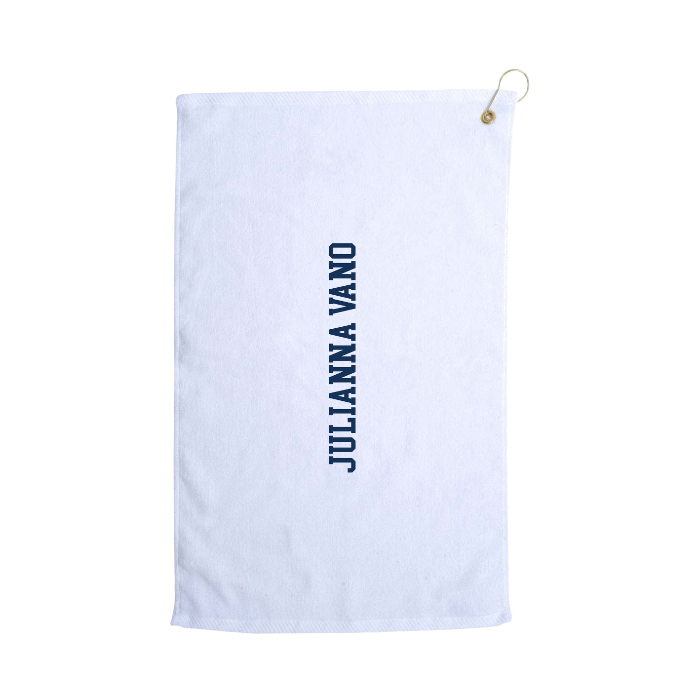 Golf Towel — Name Vertical in White
