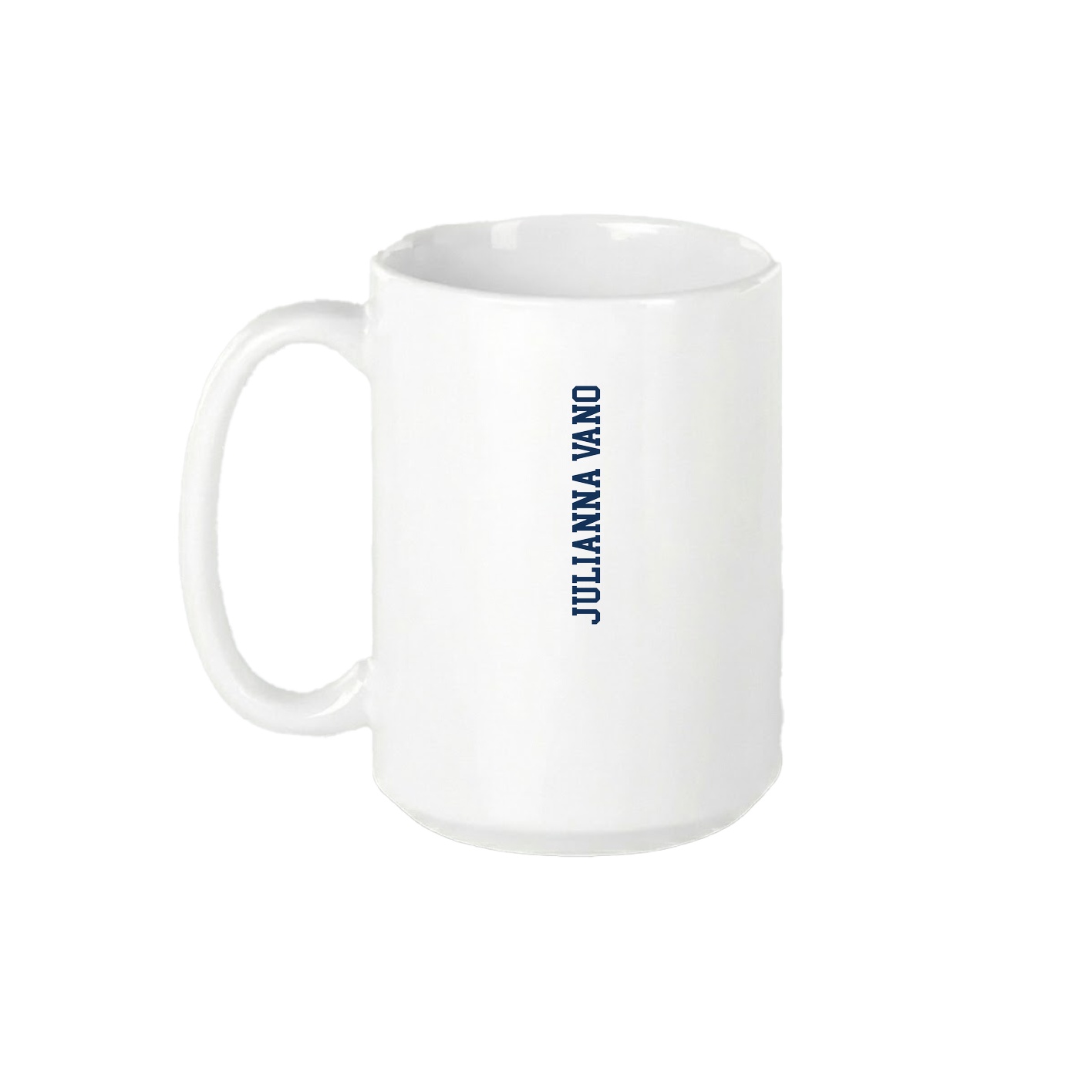 15oz Coffee Mug — Name Vertical in White