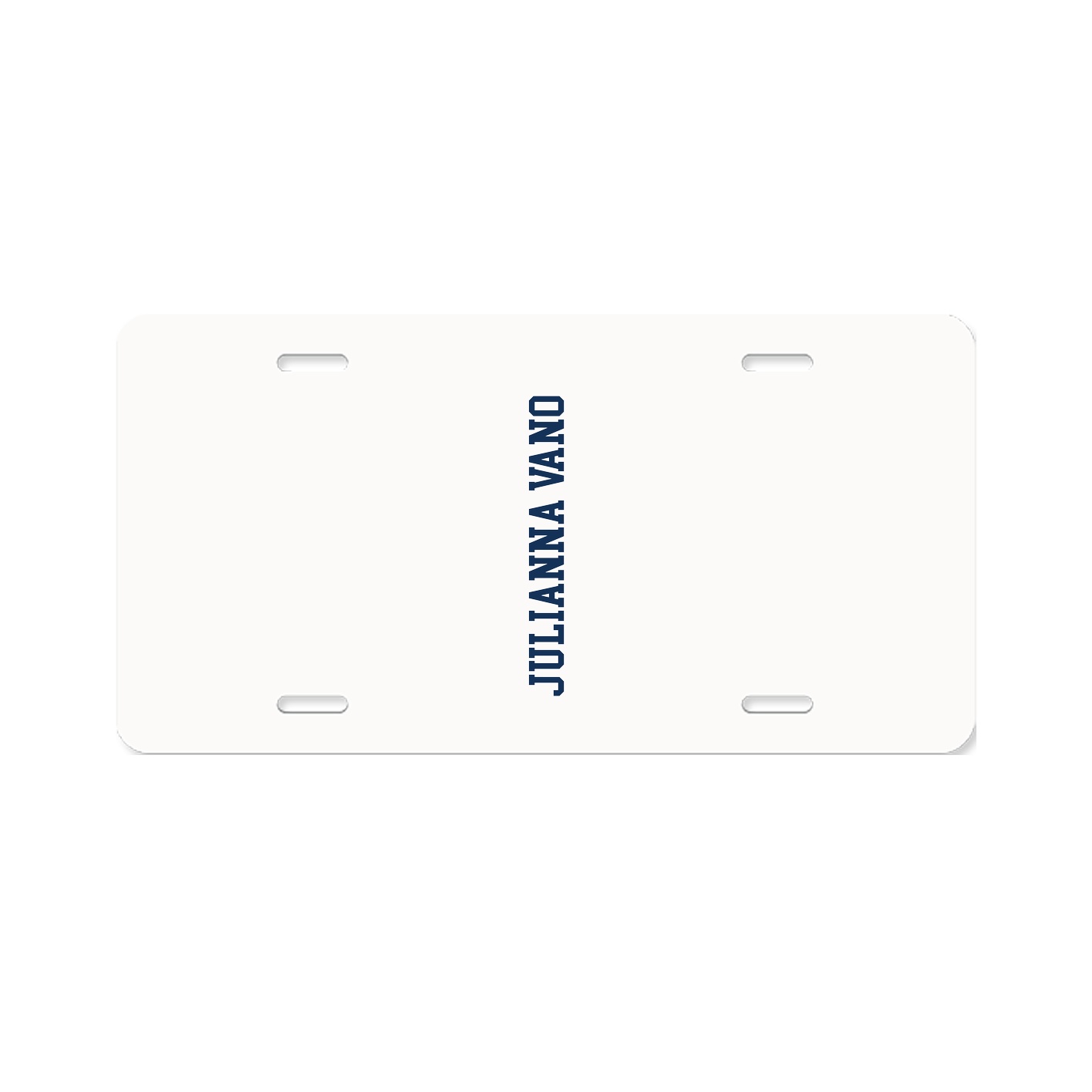License Plate — Name Vertical in Classic