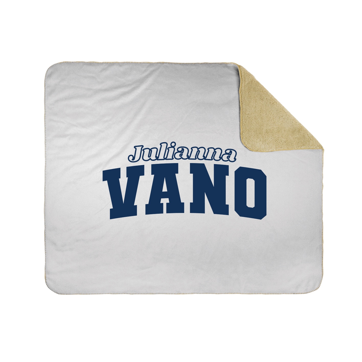 Throw Blanket — Name Arch in White
