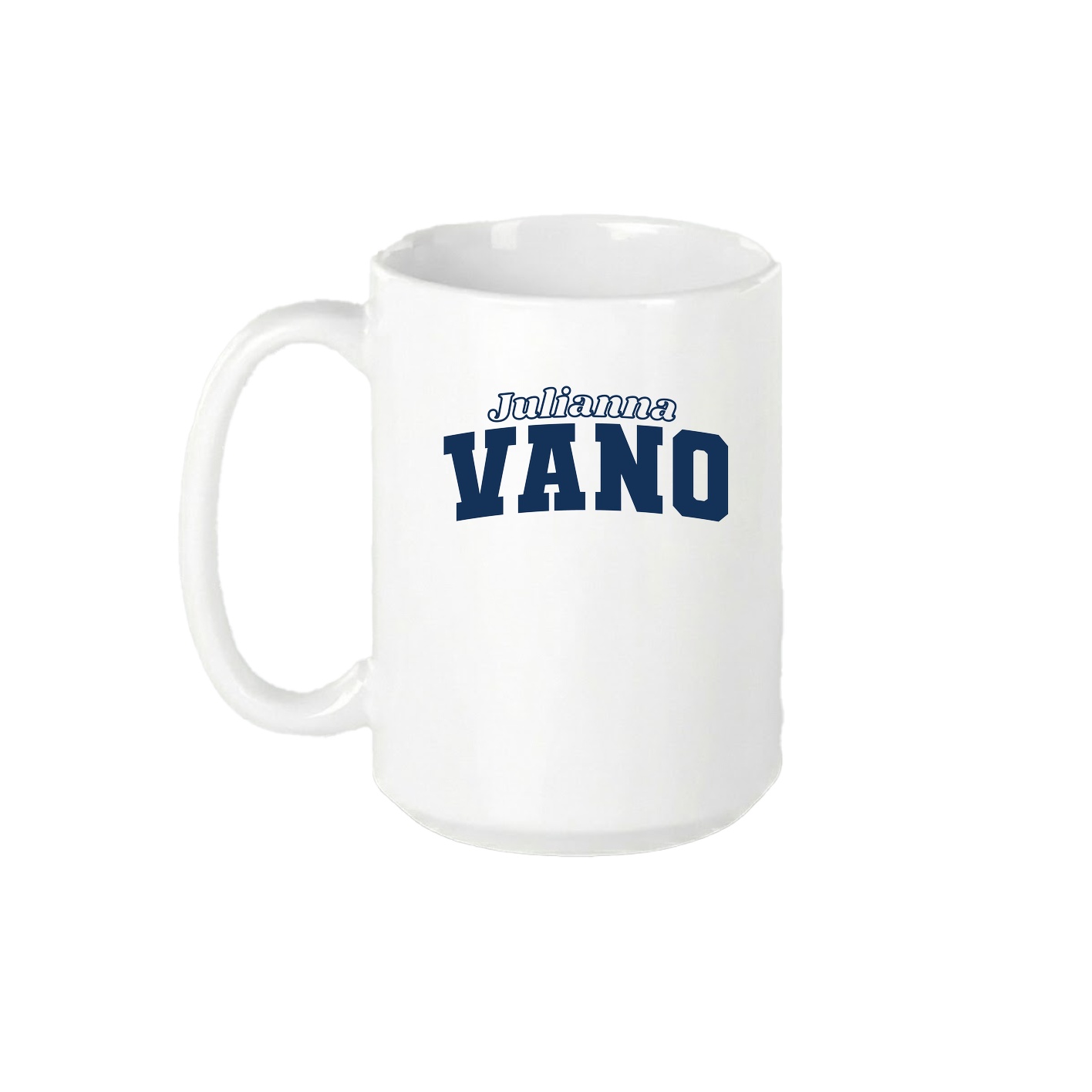 15oz Coffee Mug — Name Arch in White