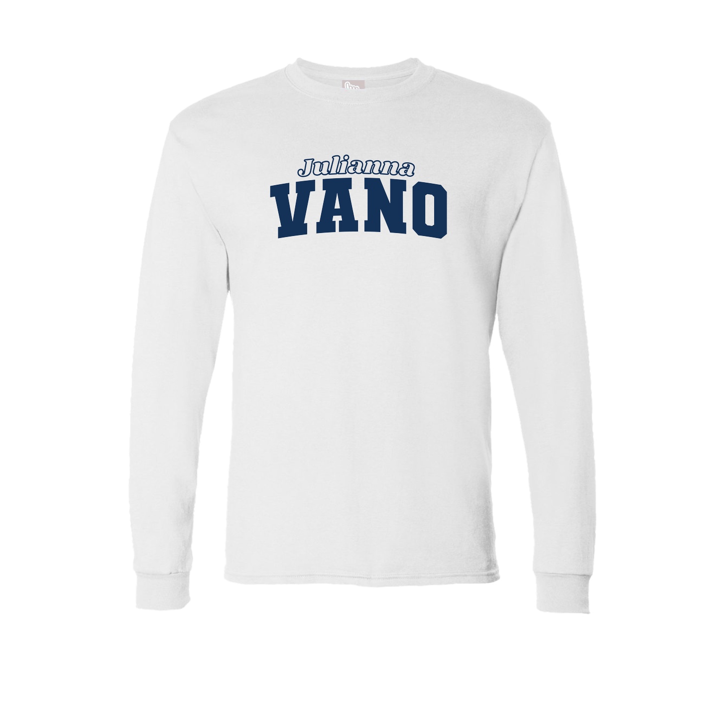 Long Sleeve Tee — Name Arch in White