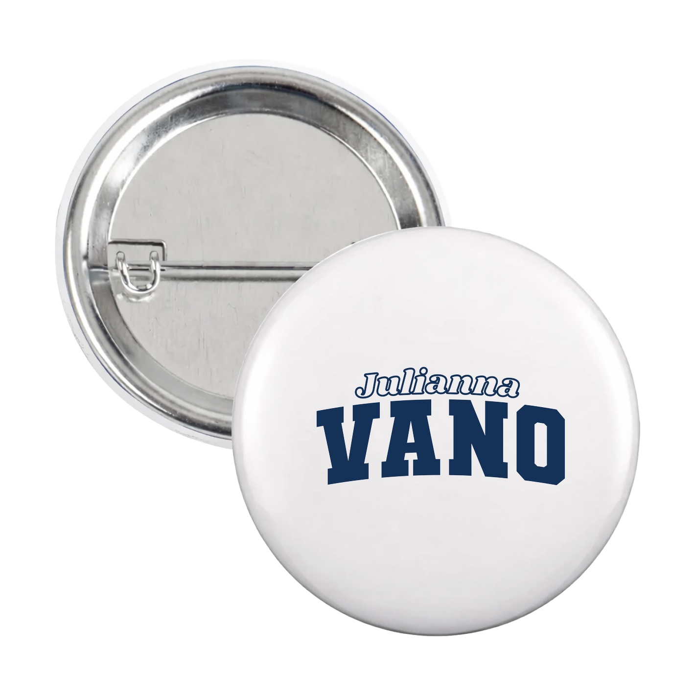 Game Day Button — Name Arch in White
