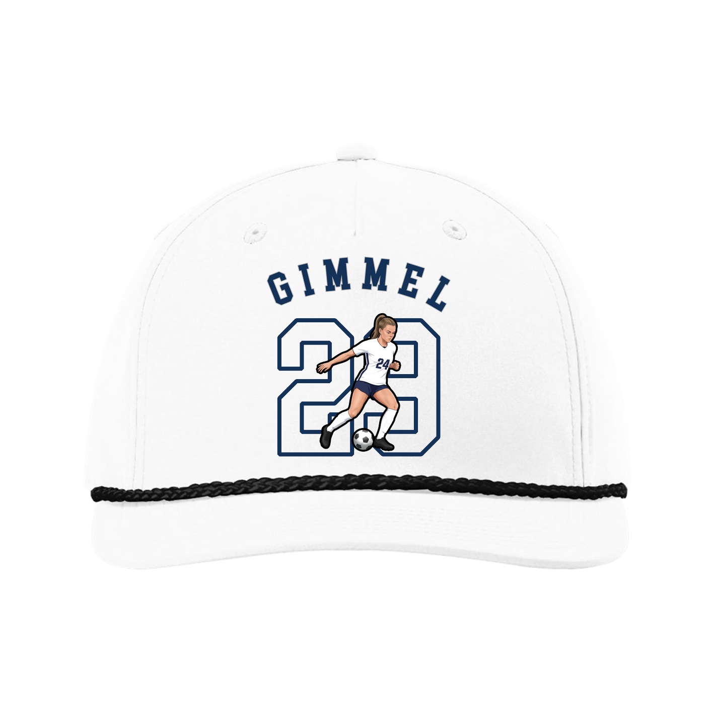 Five-Panel Classic Rope Cap — Shirsey Arch in White