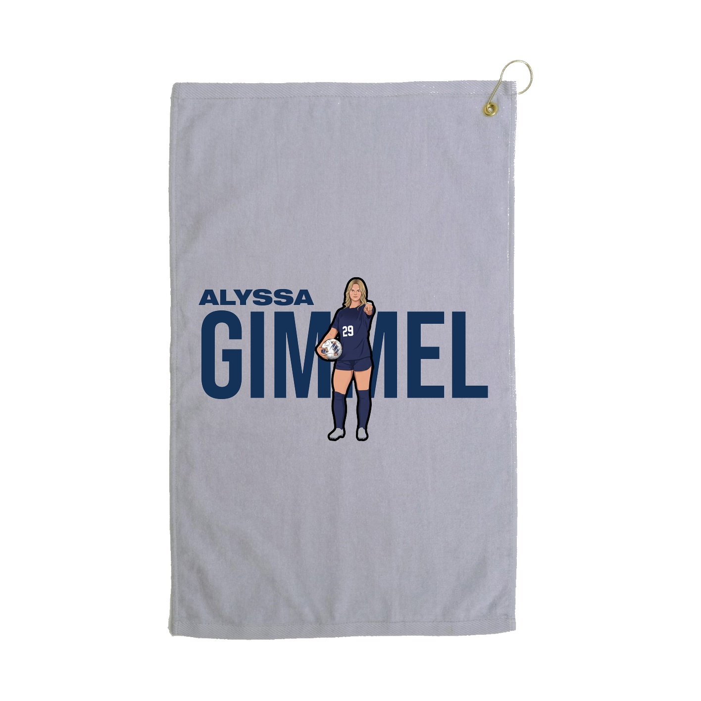 Golf Towel — Player Name in Grey