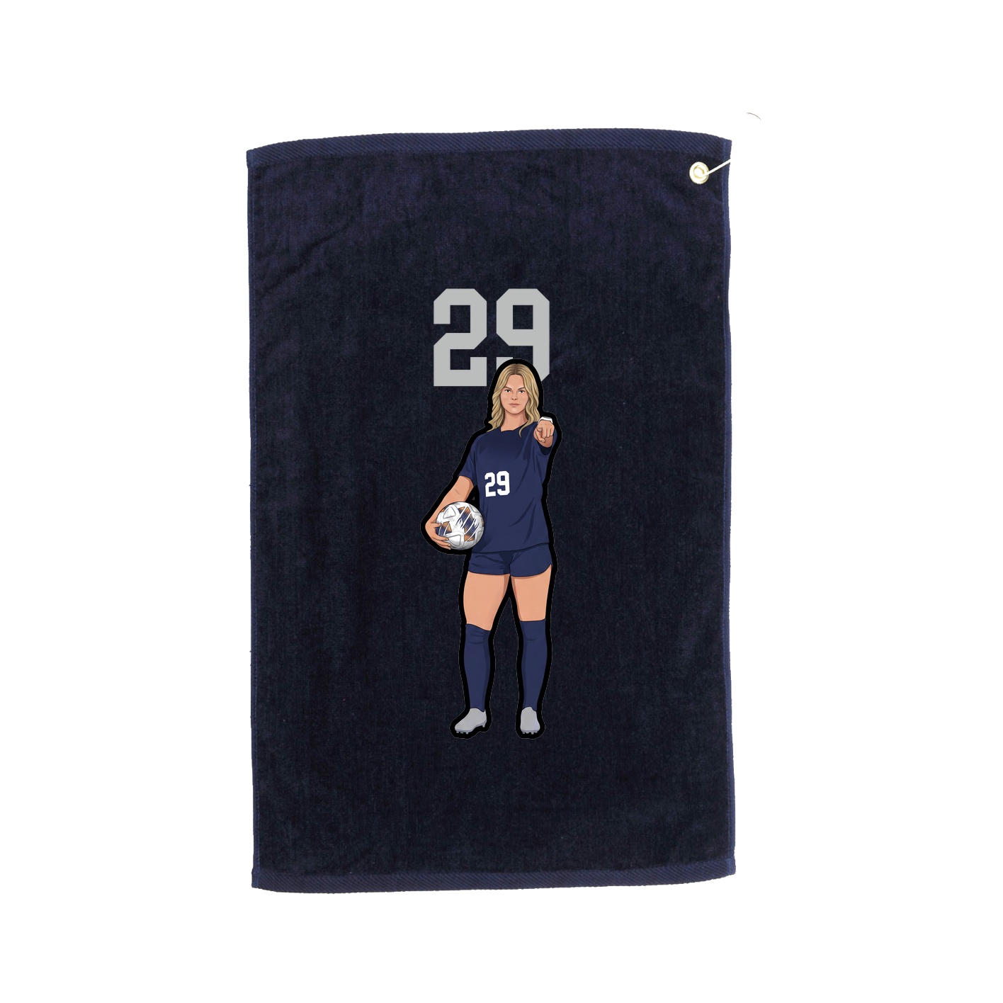 Golf Towel — Number Top in Navy