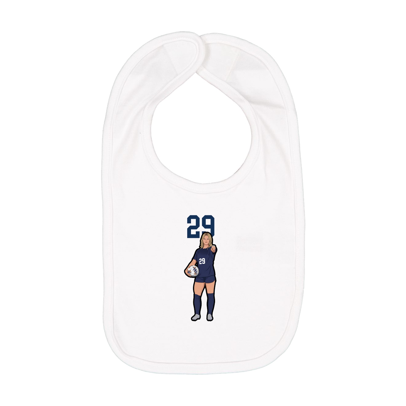 Infant Bib — Number Top in White