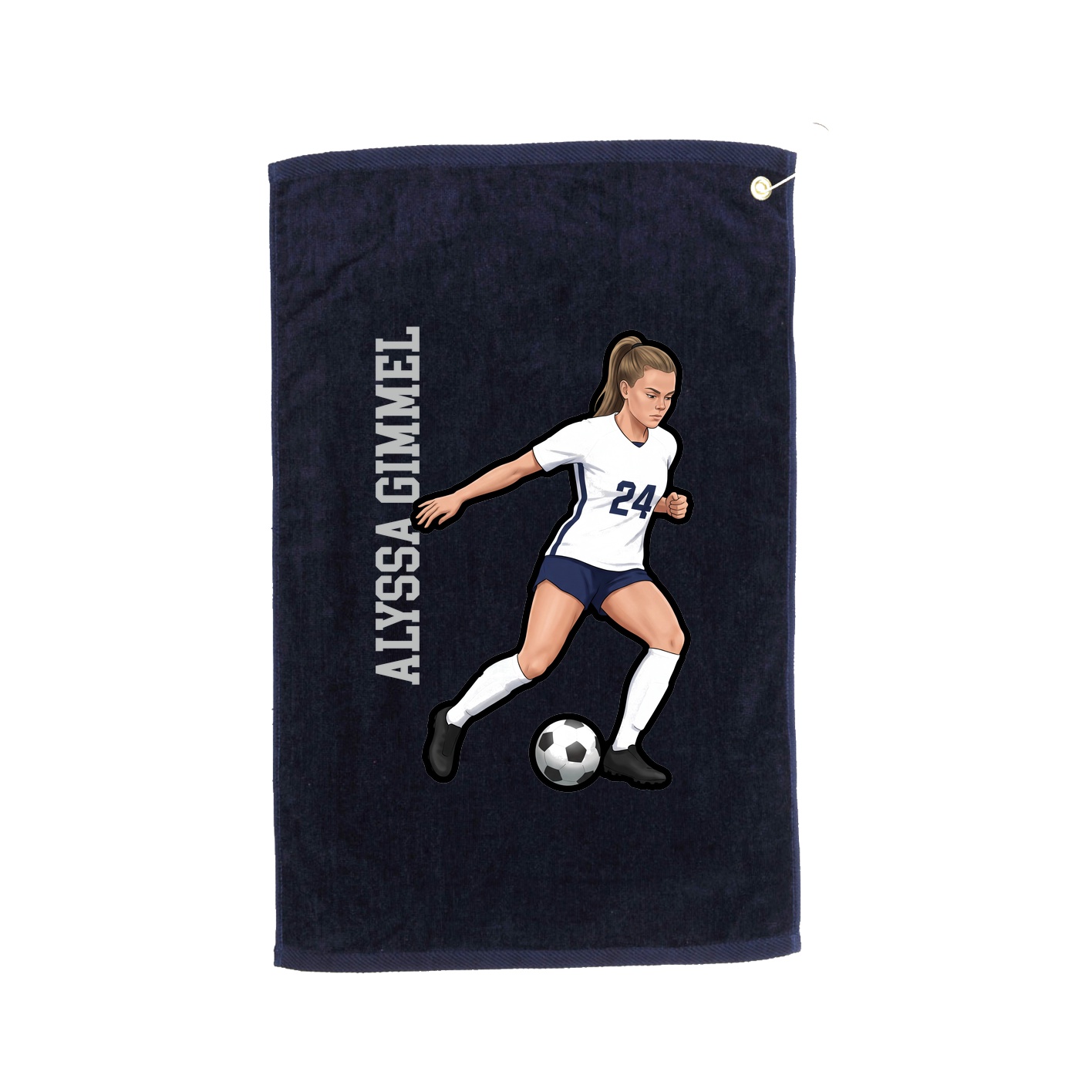 Golf Towel — Name Vertical in Navy