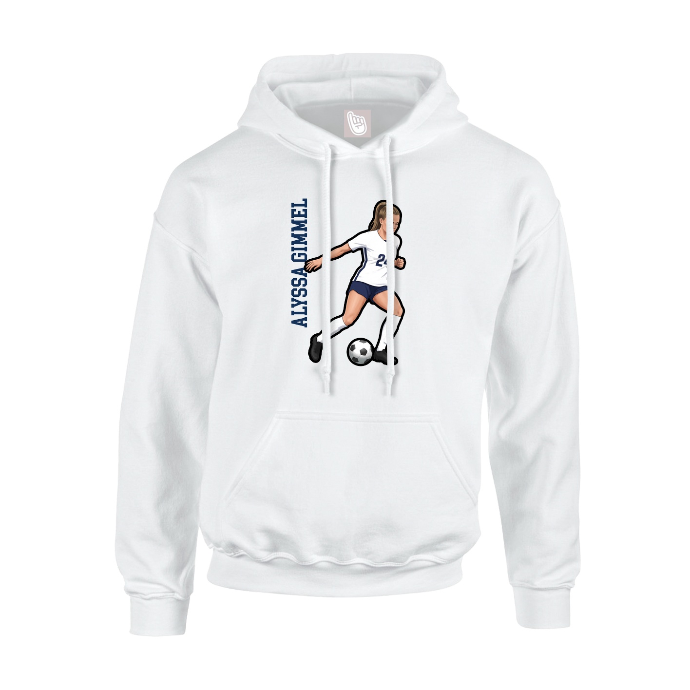 Youth Hoodie — Name Vertical in White
