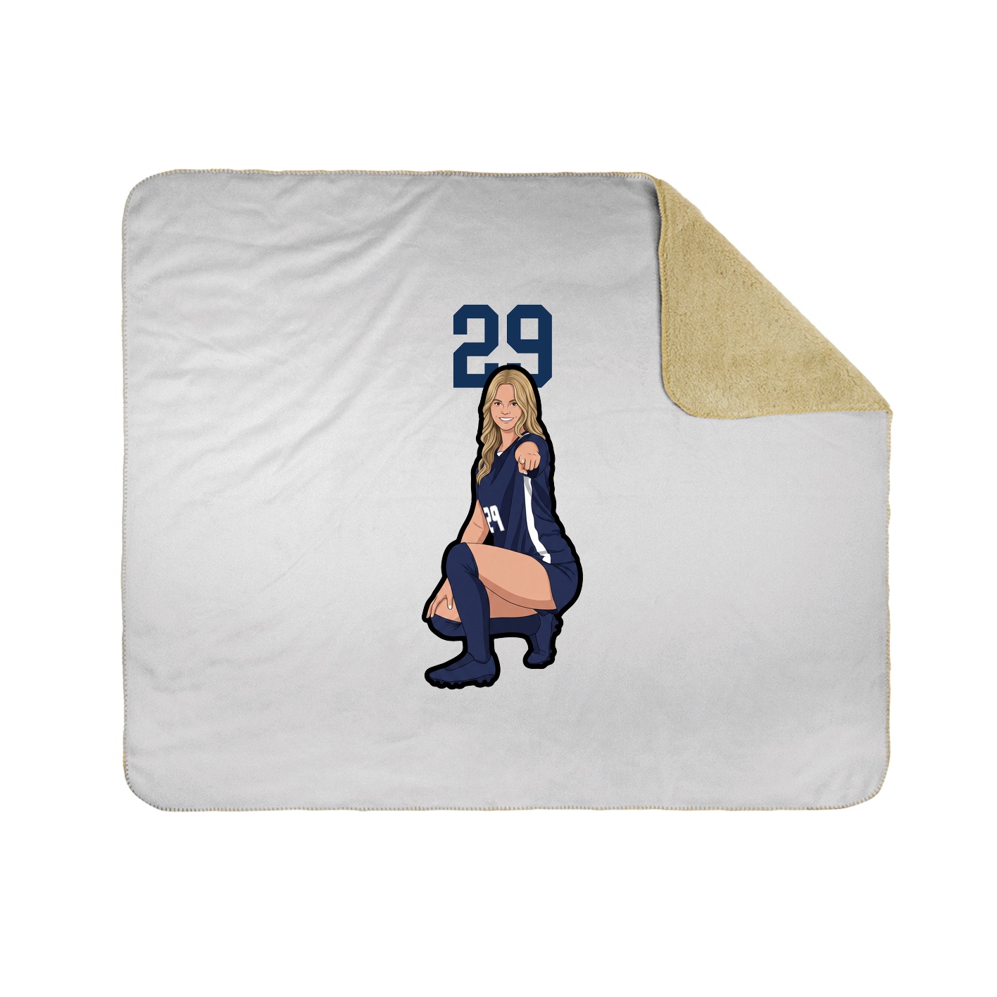 Throw Blanket — Number Top in White