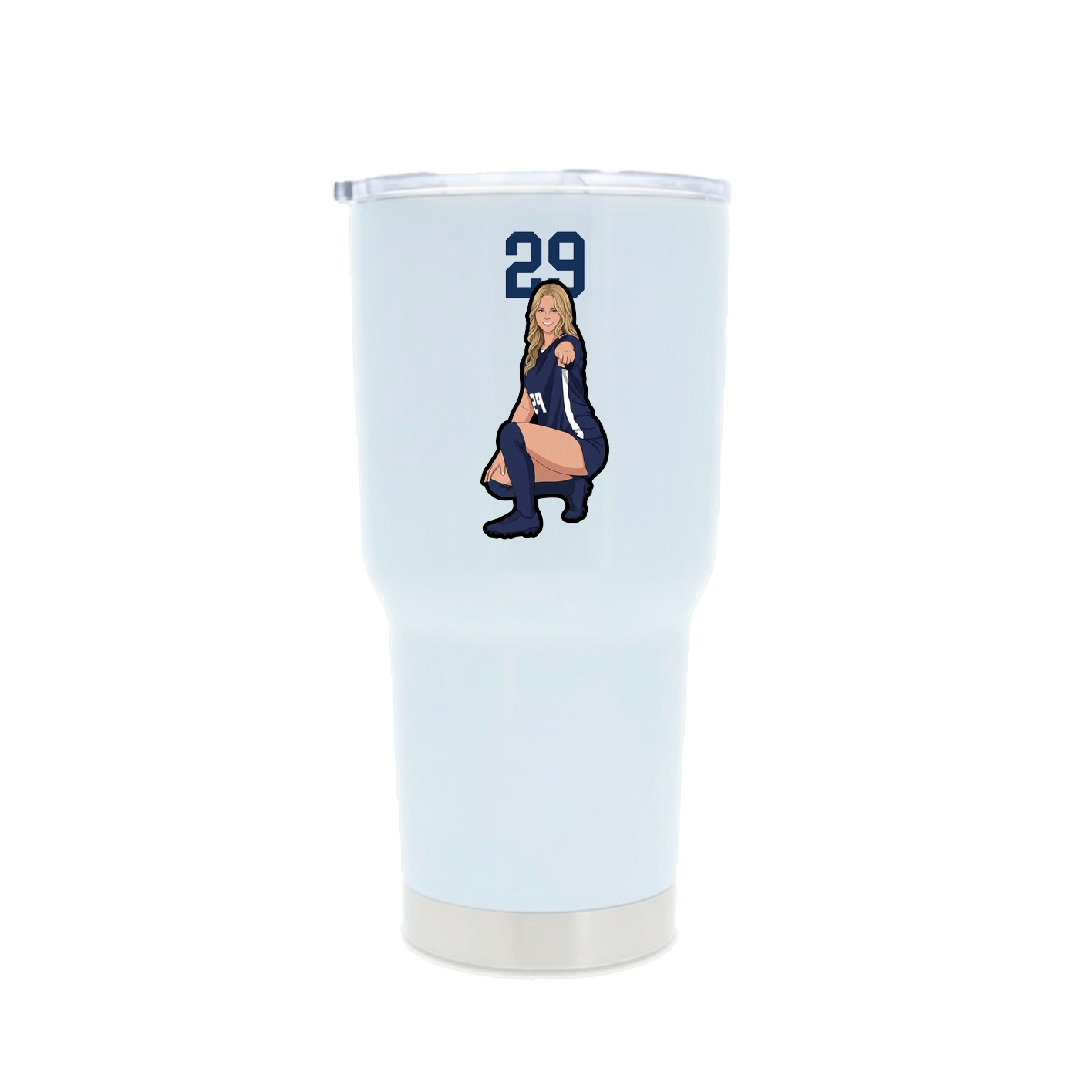 30oz Stainless Steel Tumbler — Number Top in White