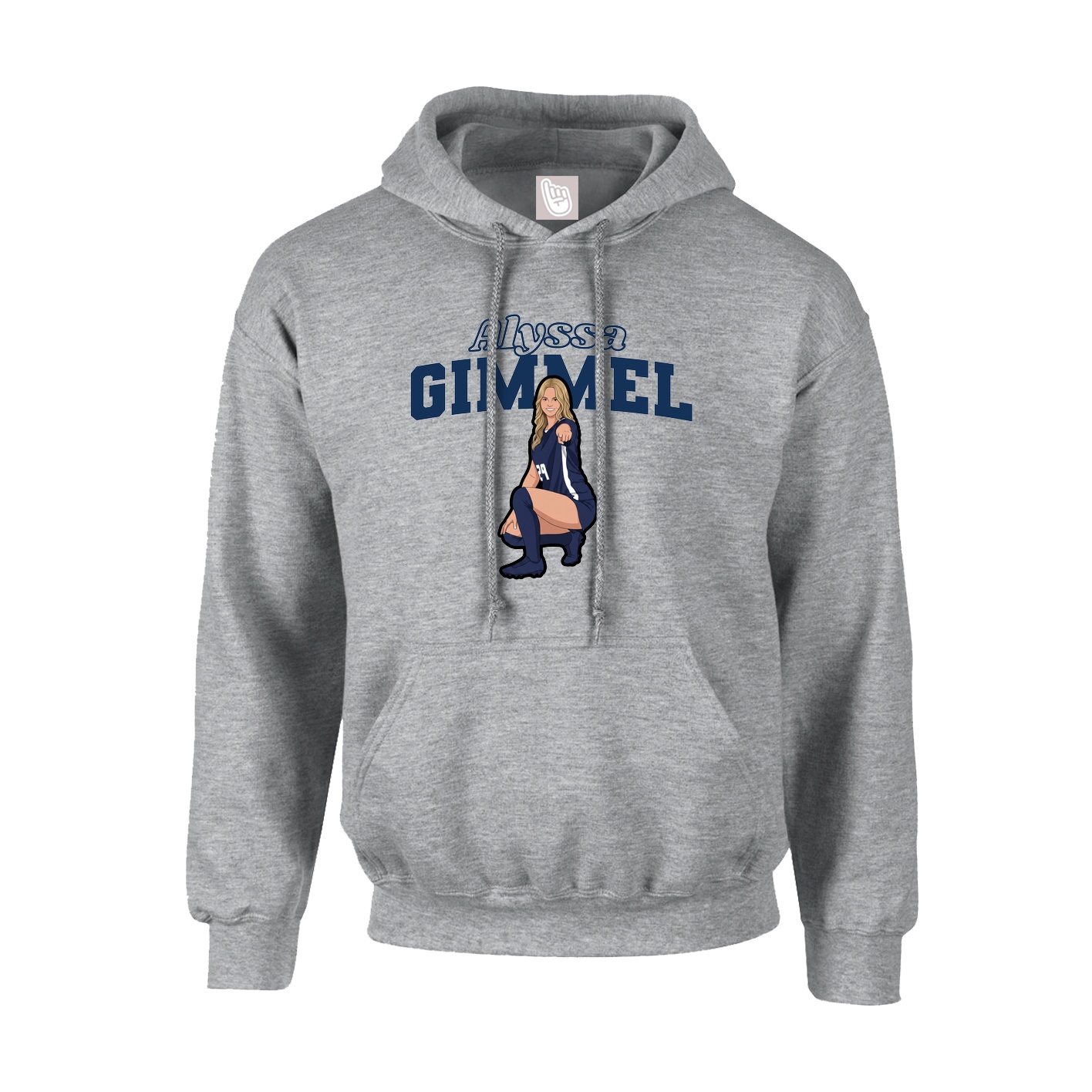 Youth Hoodie — Name Arch in Grey