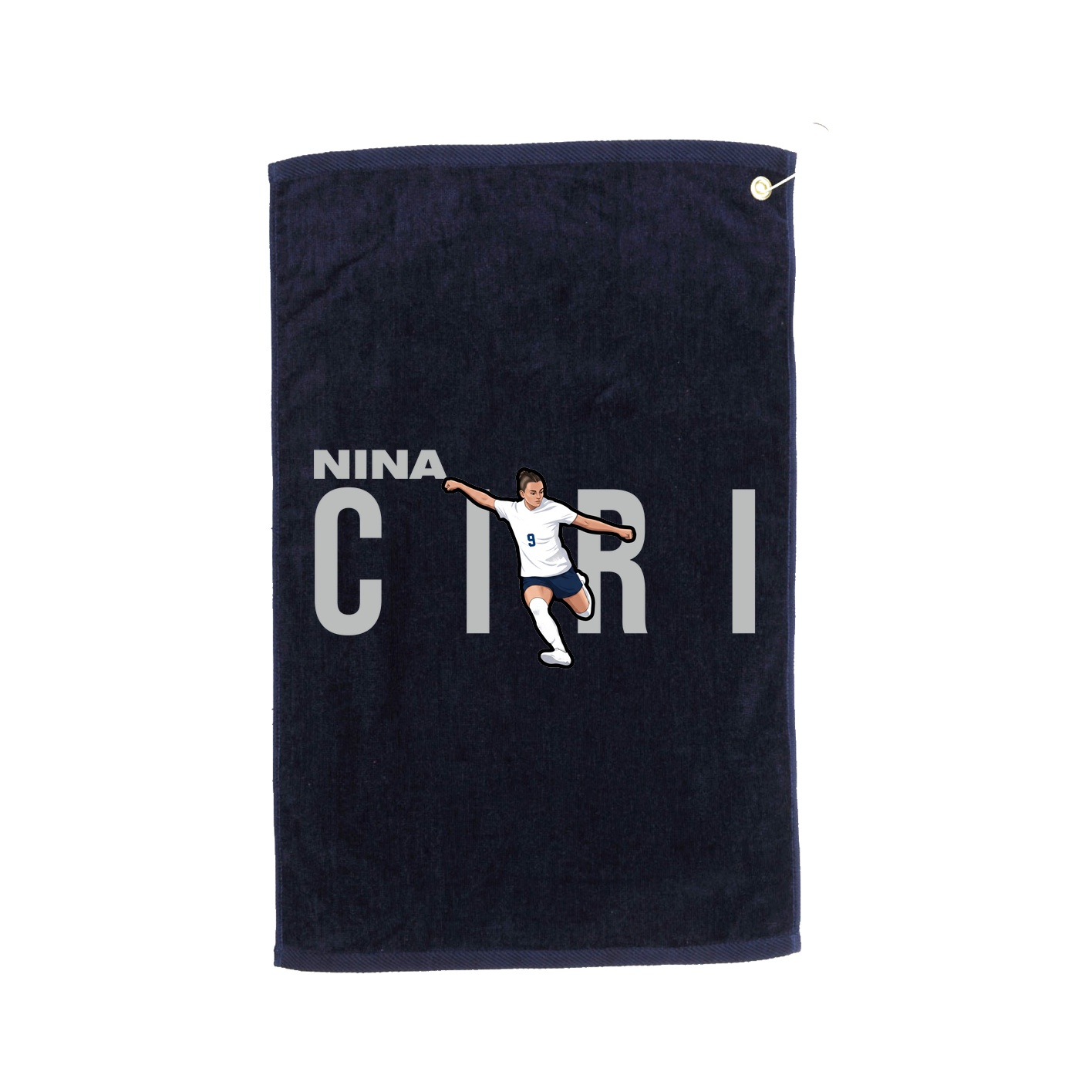 Golf Towel — Player Name in Navy