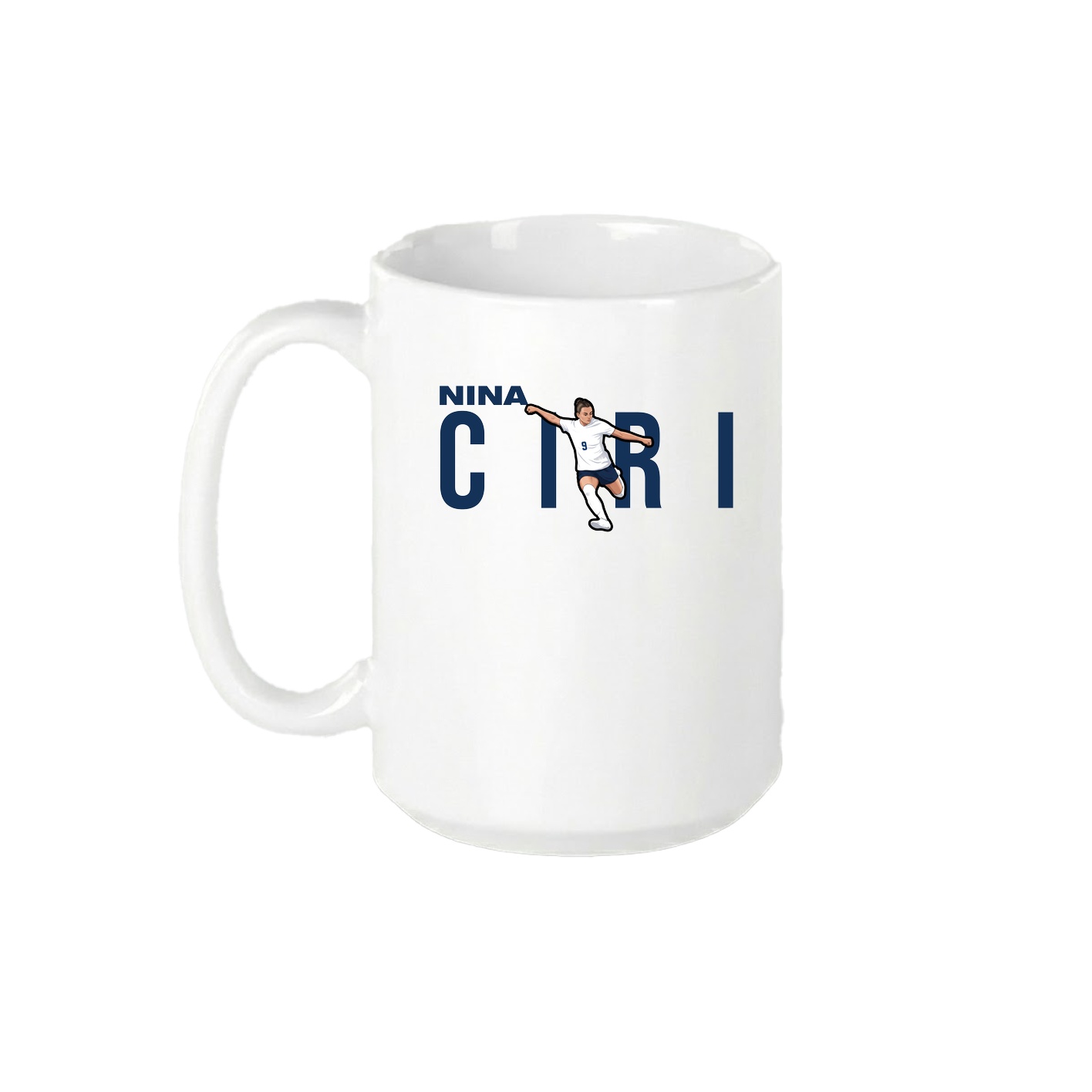 15oz Coffee Mug — Player Name in White