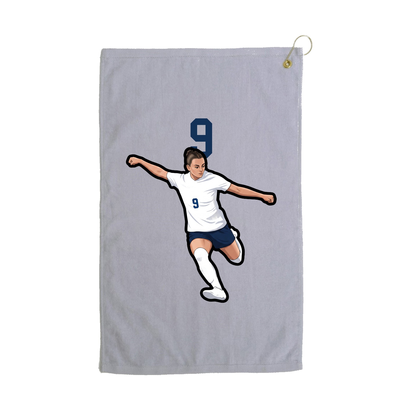 Golf Towel — Number Top in Grey