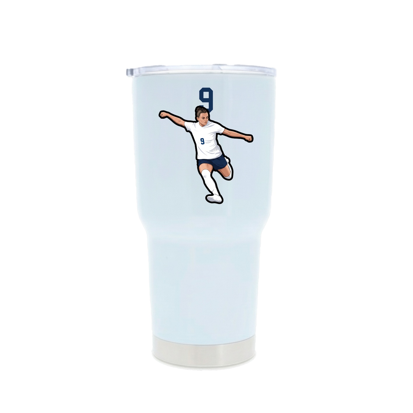 30oz Stainless Steel Tumbler — Number Top in White
