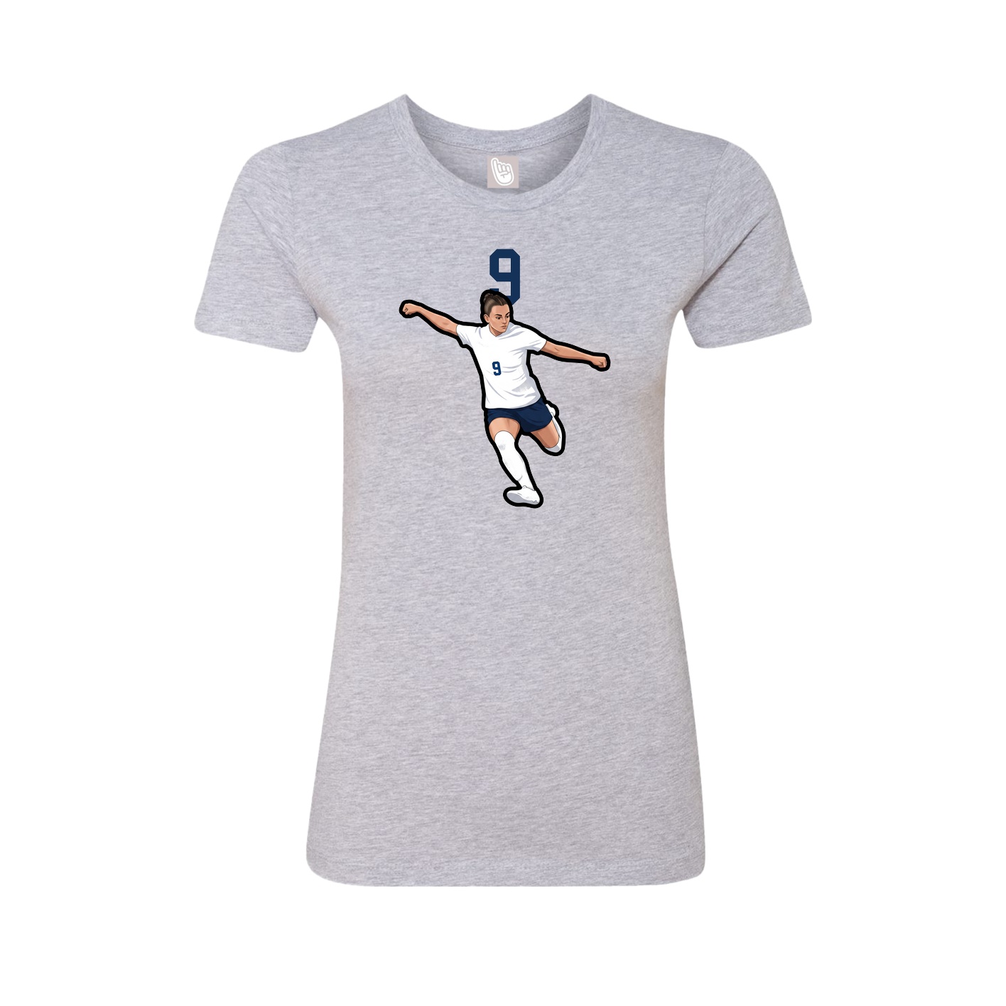 Fitted Women's Tee — Number Top in Grey