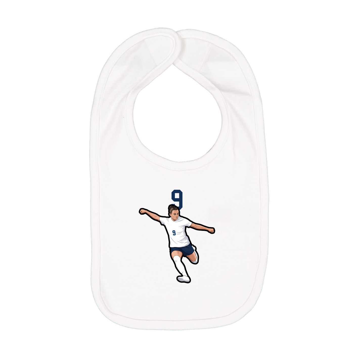 Infant Bib — Number Top in White
