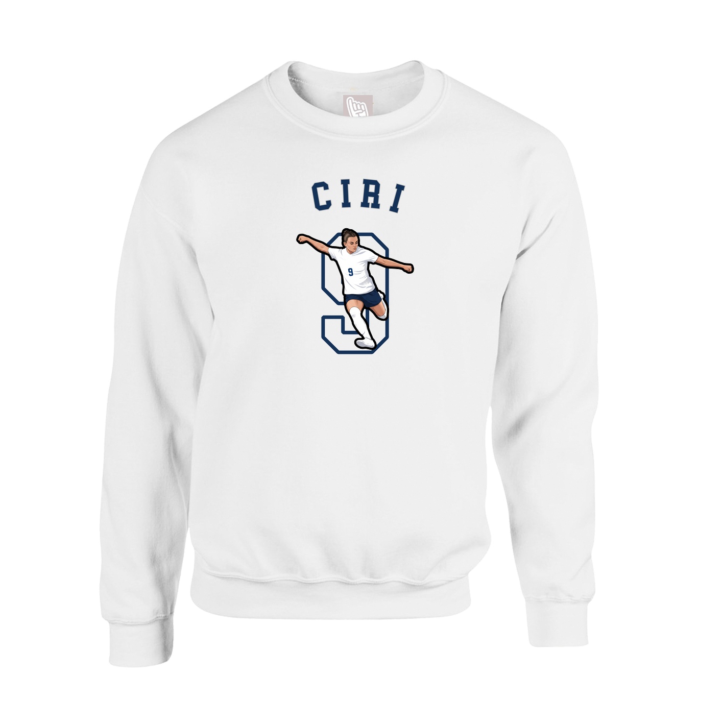 Fleece Crew — Shirsey Arch in White