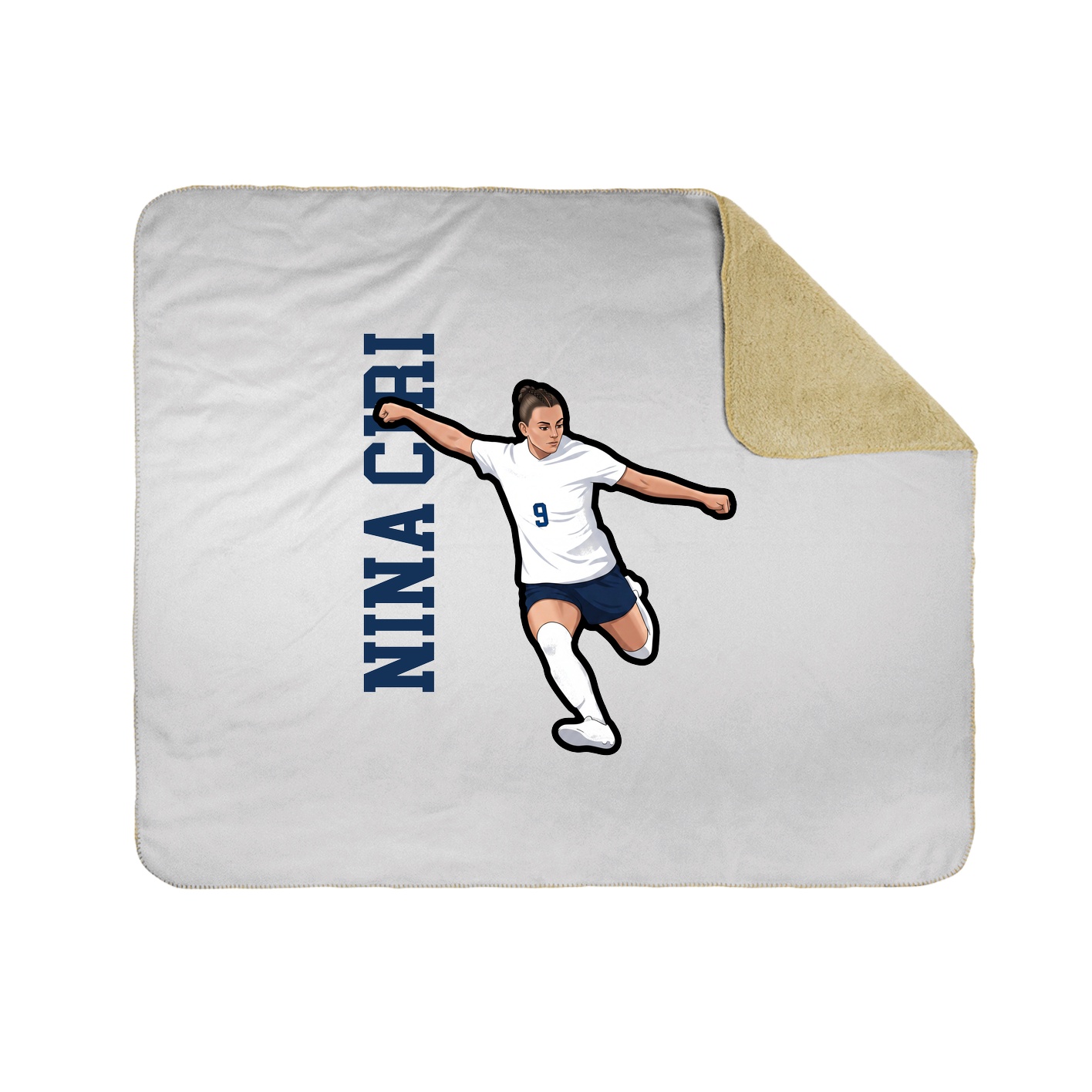 Throw Blanket — Name Vertical in White