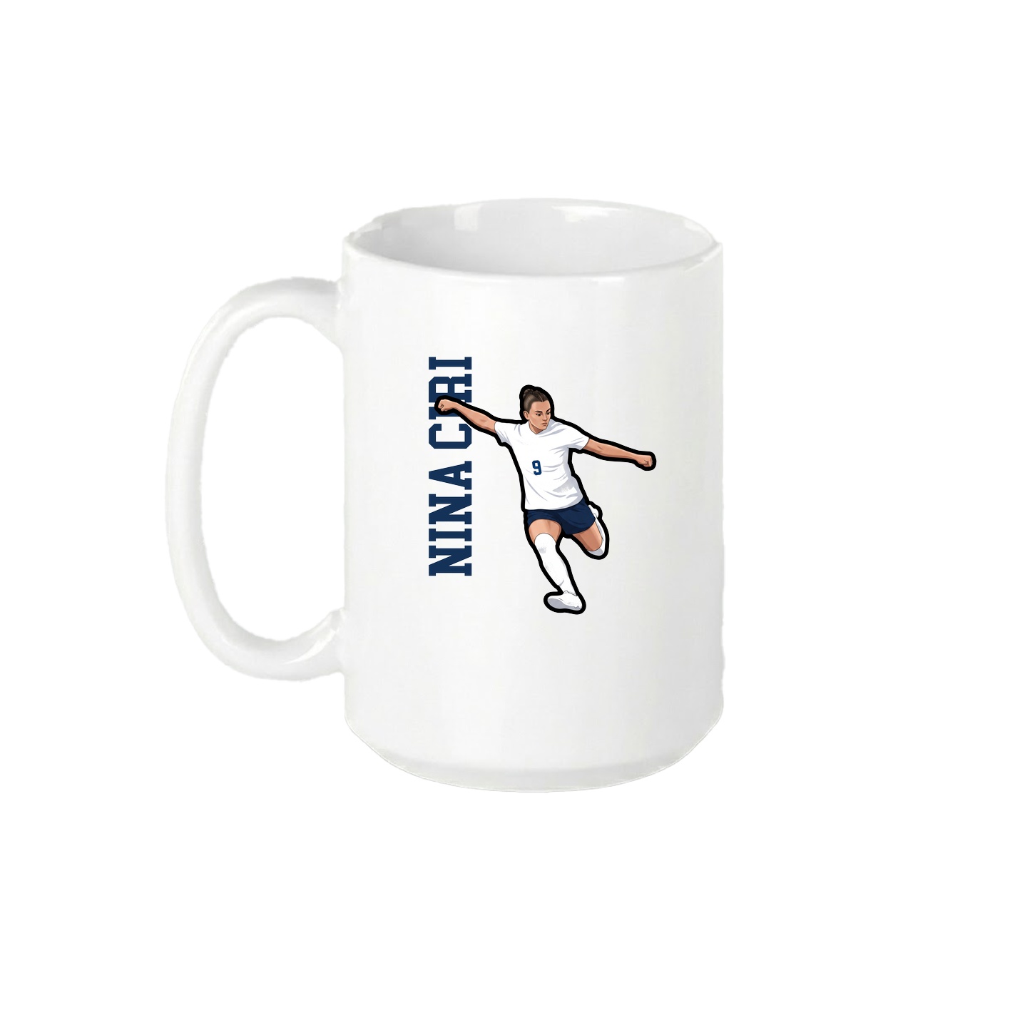 15oz Coffee Mug — Name Vertical in White