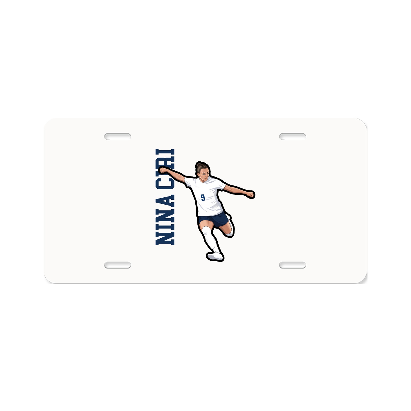 License Plate — Name Vertical in Classic