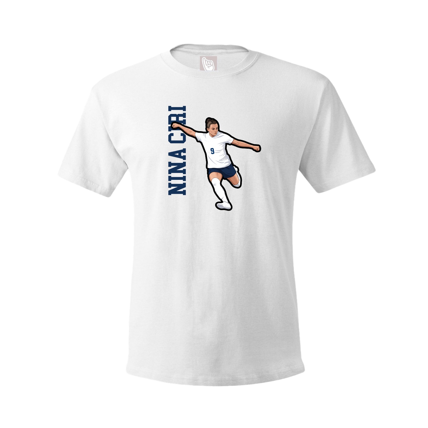 Tee — Name Vertical in White